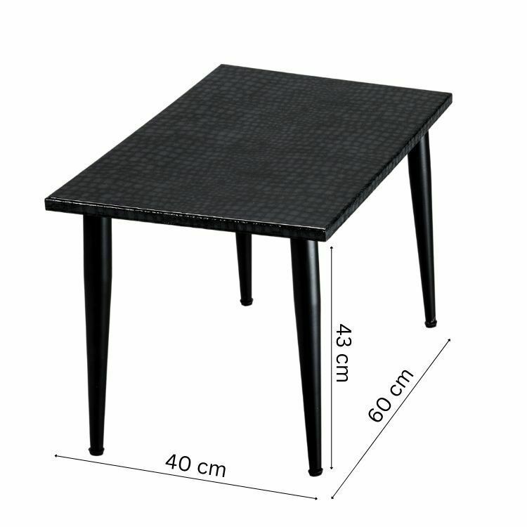 Handcrafted Black Crocodile Resin Coffee Table – High Gloss Epoxy Top, Textured Reptile Finish & Metal Legs For Modern Living Rooms & Offices photo furniture