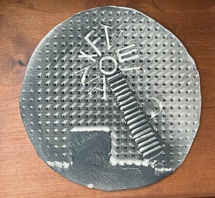 Mid Century French Studio Pottery Art Wall Plate By Gilbert Valentin For Vallauris, 1950s