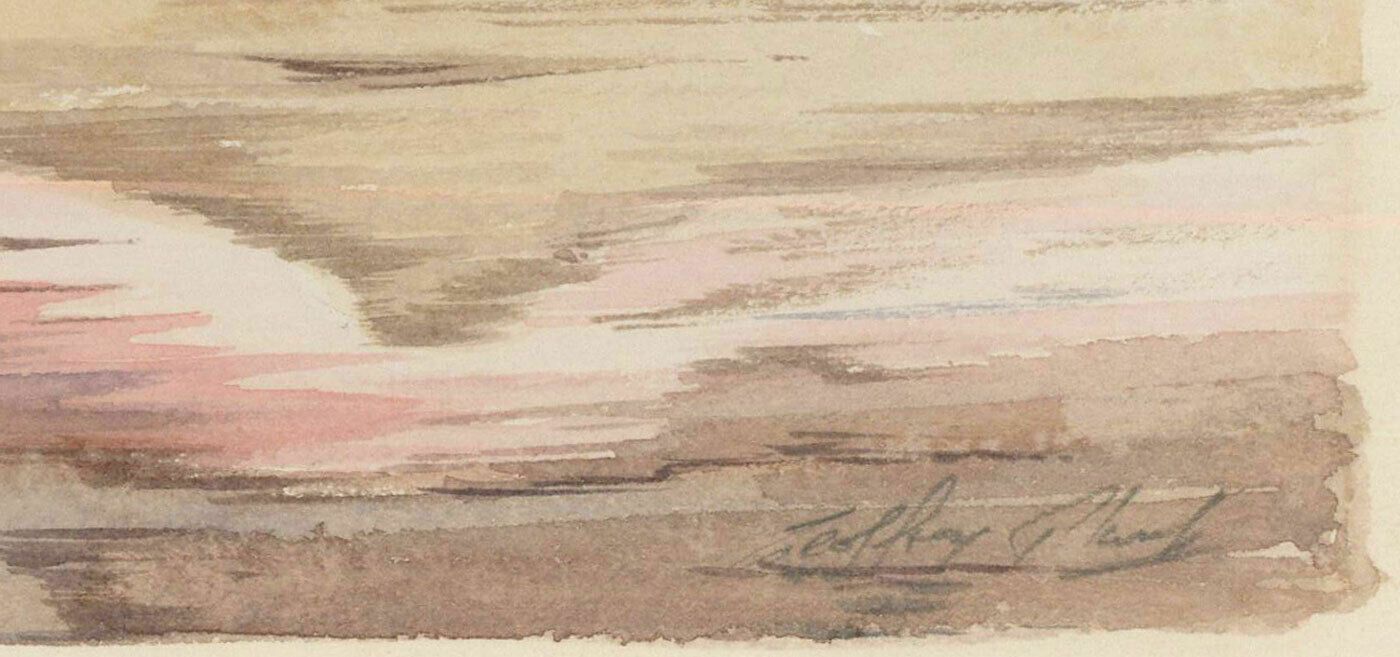 Geoffrey Plant (1939 2000) 20th Century Watercolour, Sunset At Sea photo for sale
