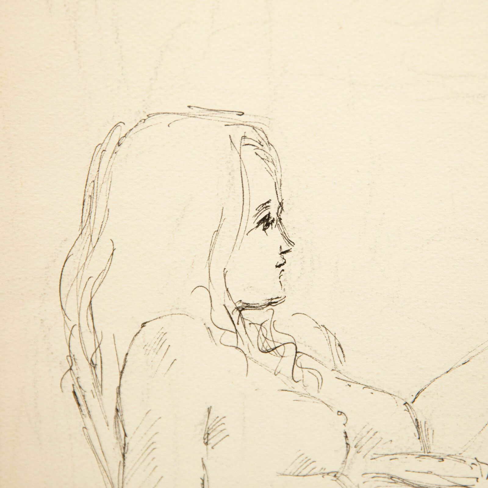 Georges Pacouil (1903 1996) Pen And Ink Drawing, Nude In Armchair 85 photo for sale