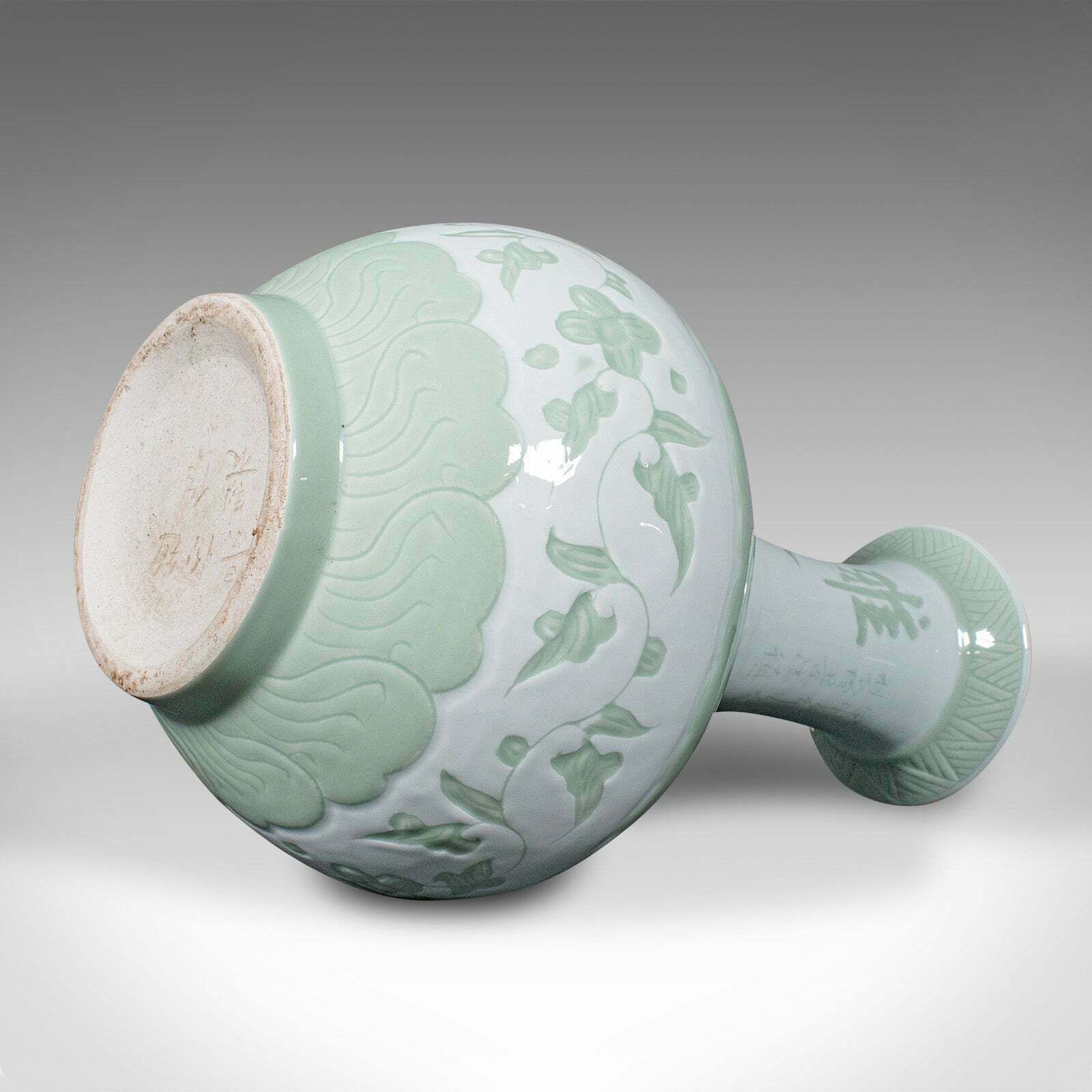 Large Antique Flower Vase, Chinese, Celadon, Ceramic, Baluster Urn, Victorian photo buy