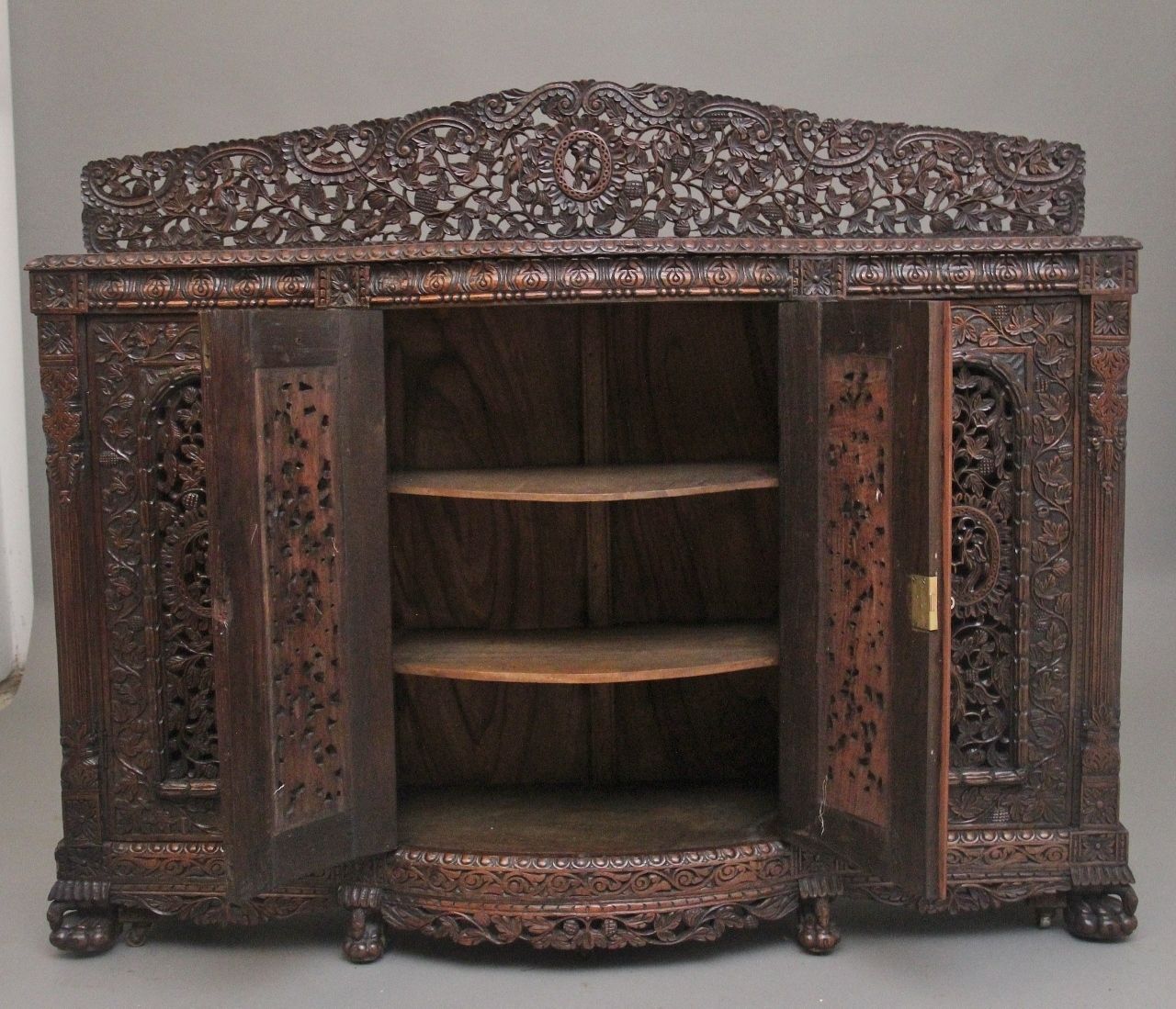 19th Century Anglo Indian Carved Cabinet photo for sale