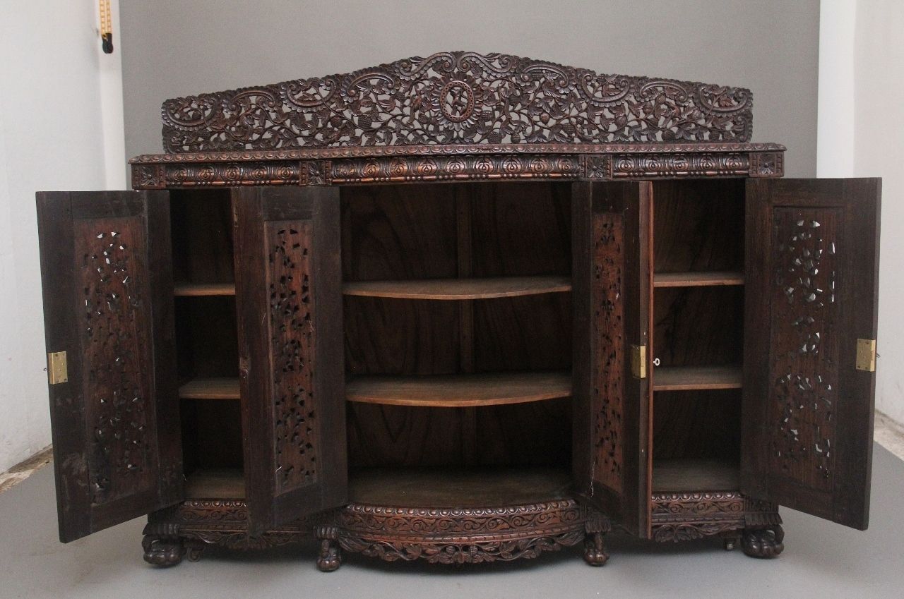 19th Century Anglo Indian Carved Cabinet photo Furniture