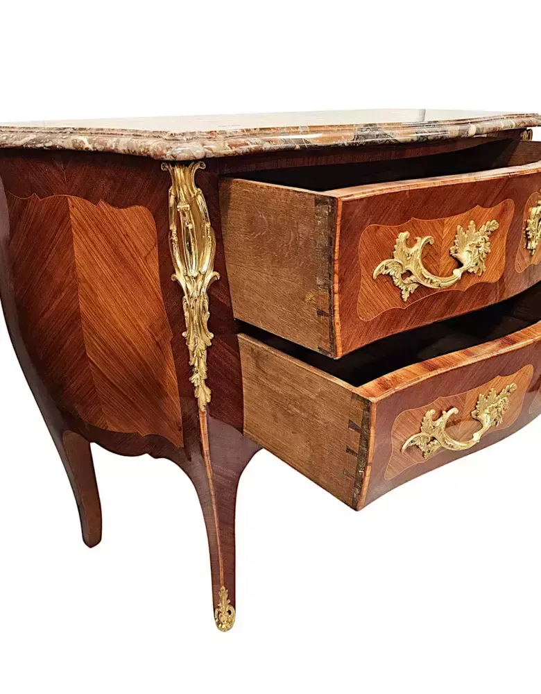 A Very Rare Pair Of 19th Century Marble Top Bombe Shaped Chests Or Commodes photo buy