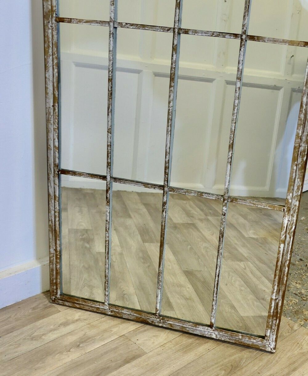 Tall Industrial Style Arched Window Mirror photo Home Decor