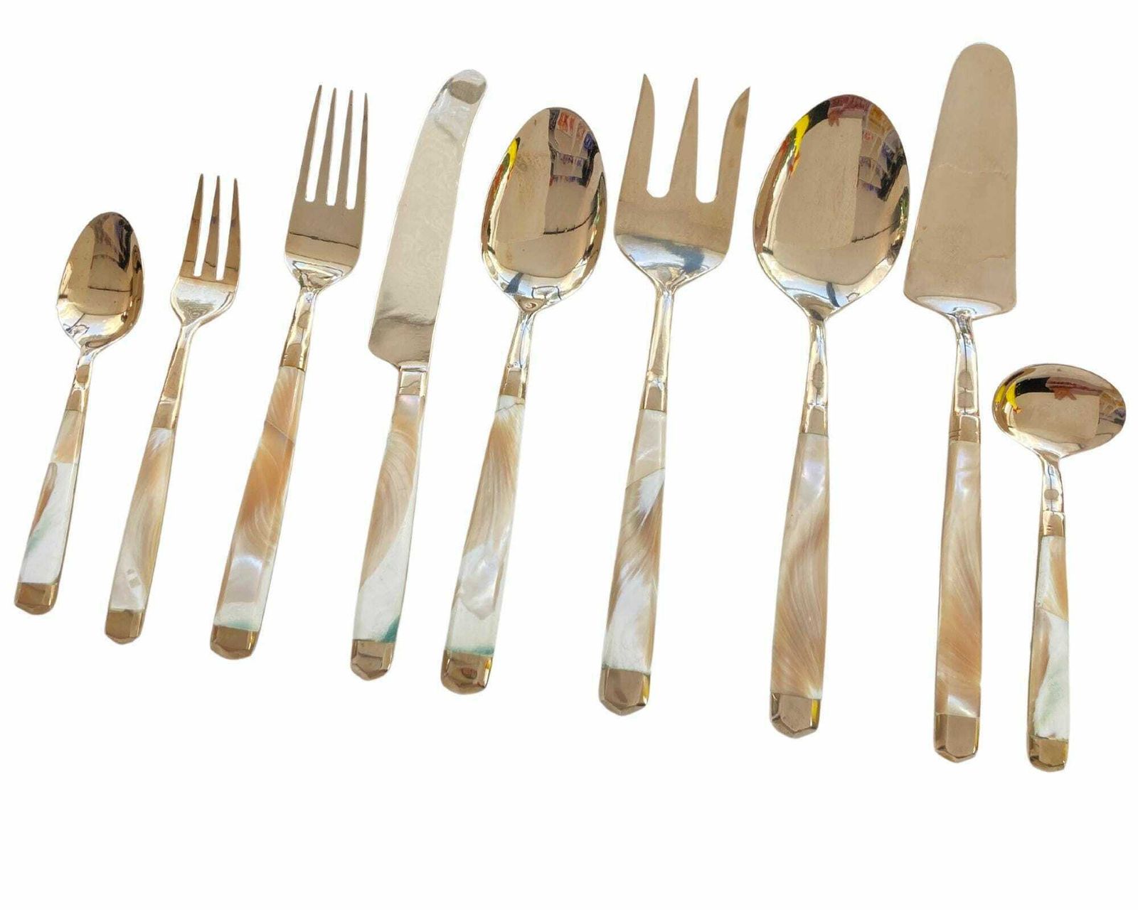 Vintage Bamboo Flatware | Onyx And Brass | Polished To New photo furniture