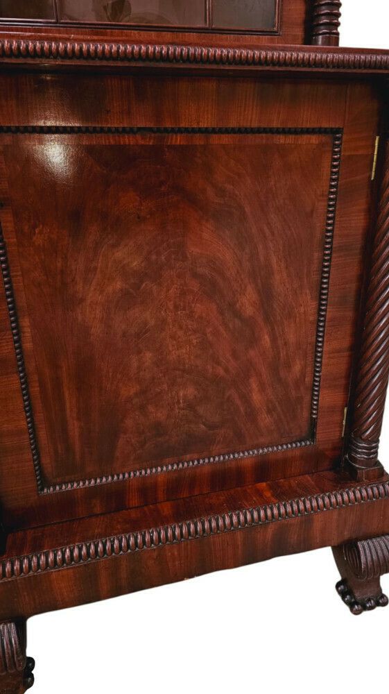 Furniture A Very Rare Early 19th Century Irish Flame Mahogany Bookcase photo
