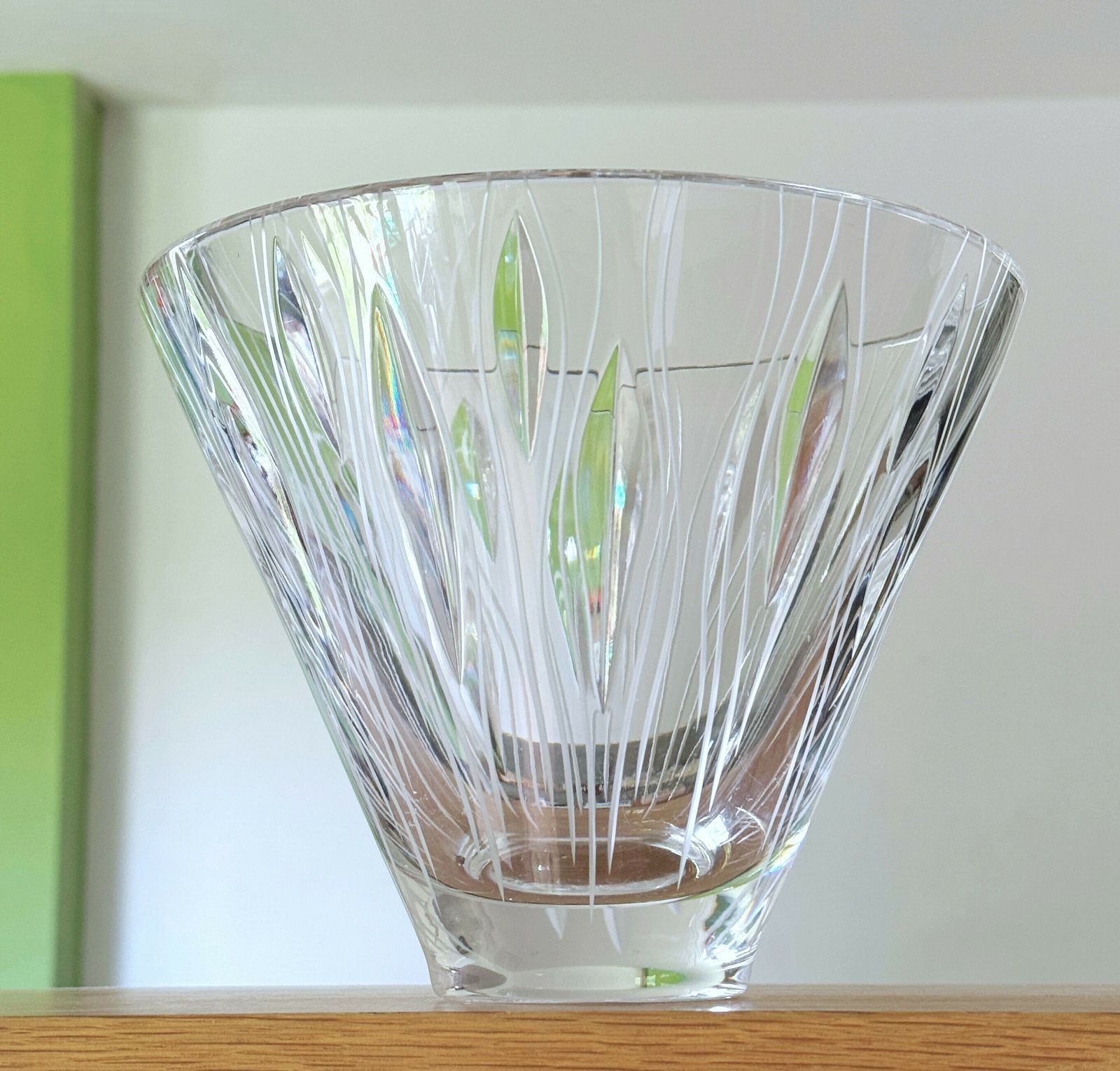 Mid Century Stuart Crystal Cut Glass Bowl Designed By John Luxton Circa 1965 photo furniture