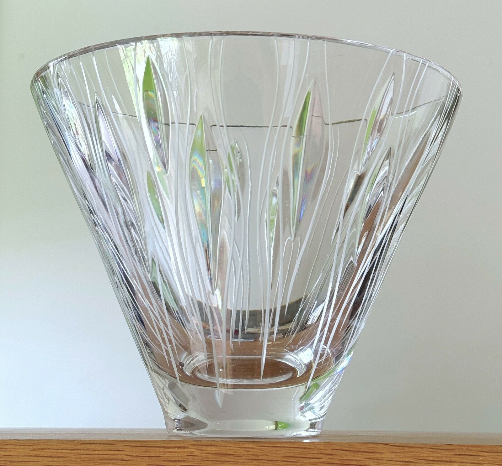 Mid Century Stuart Crystal Cut Glass Bowl Designed By John Luxton Circa 1965 photo for sale