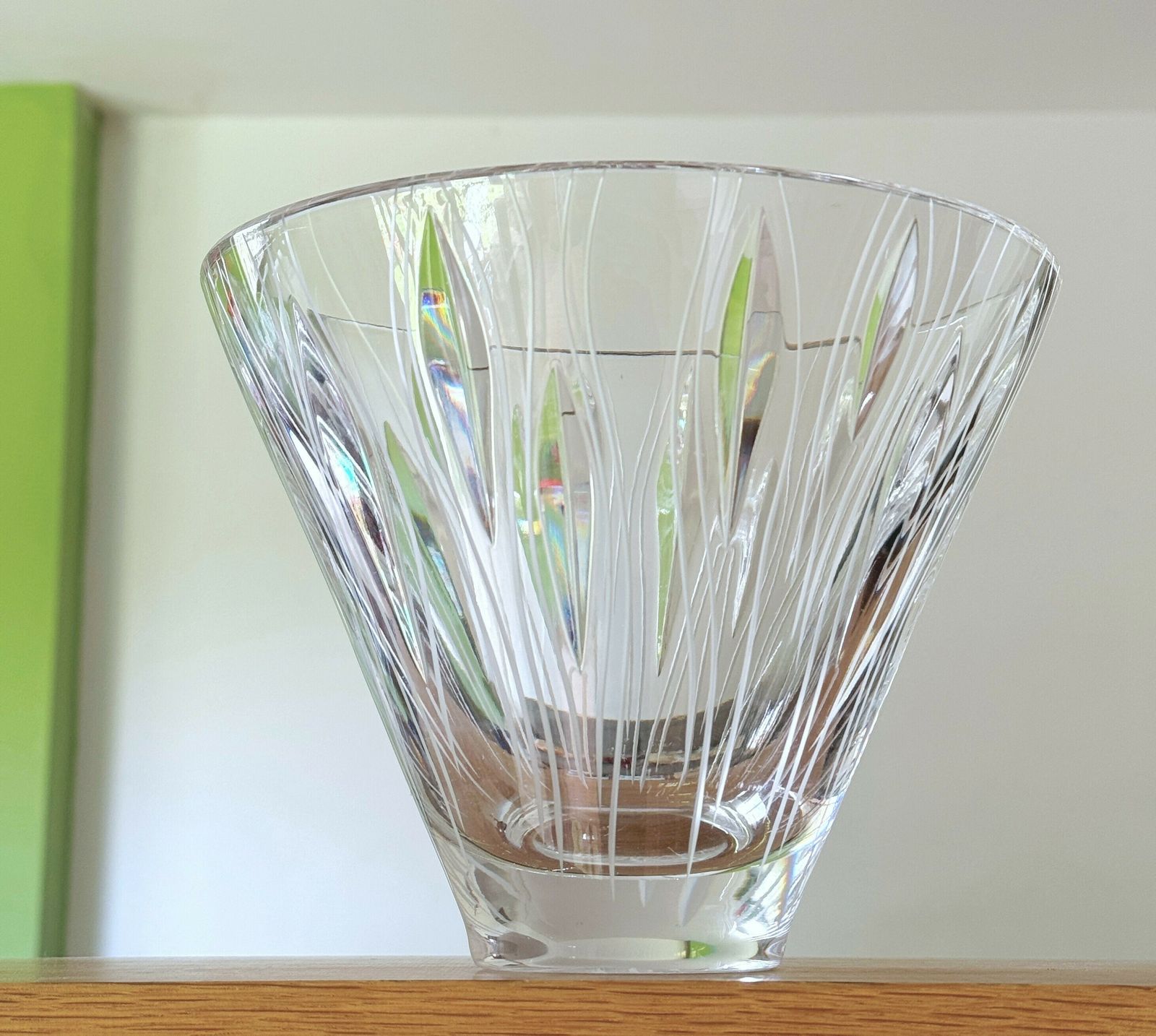 Mid Century Stuart Crystal Cut Glass Bowl Designed By John Luxton Circa 1965 photo buy