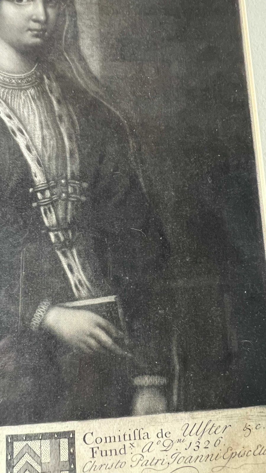 1714 Antique Mezzotint Picture By John Faber Portraying Elizabeth De Clare, Lady De Burgh photo vintage