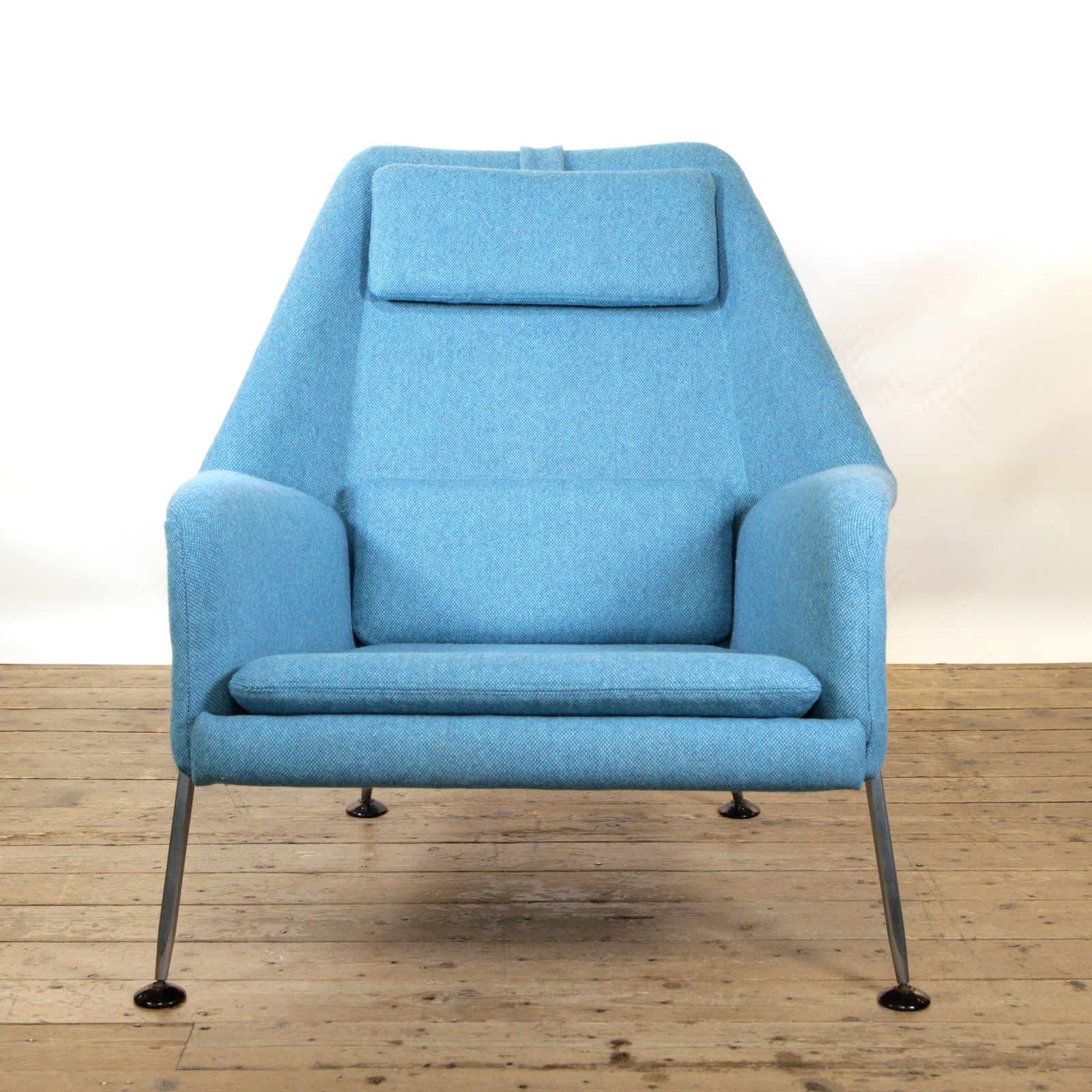 Original Ernest Race ‘Heron’ Chair, Fully Restored And Reupholstered In Bute Fabric photo for sale