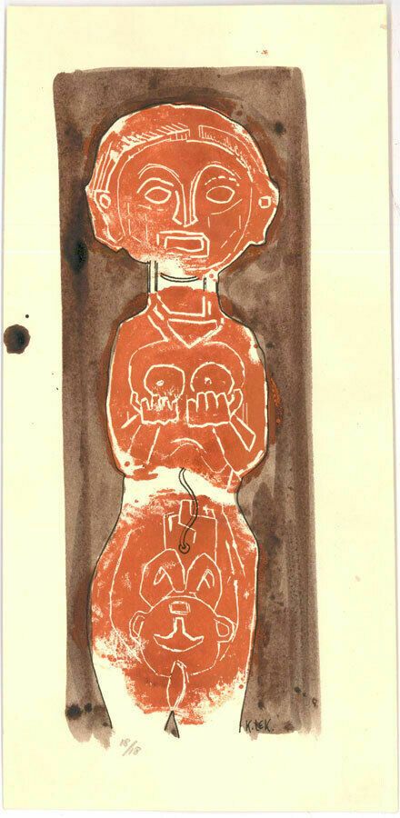 Karel Lek (1929 2020) Mid 20th Century Mixed Media, Female Totem II photo furniture