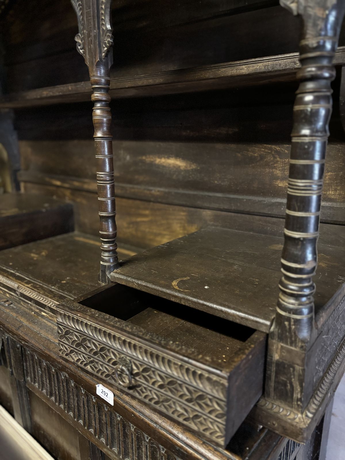 Large Anglo Indian Covered Shelf Unit photo vinterior