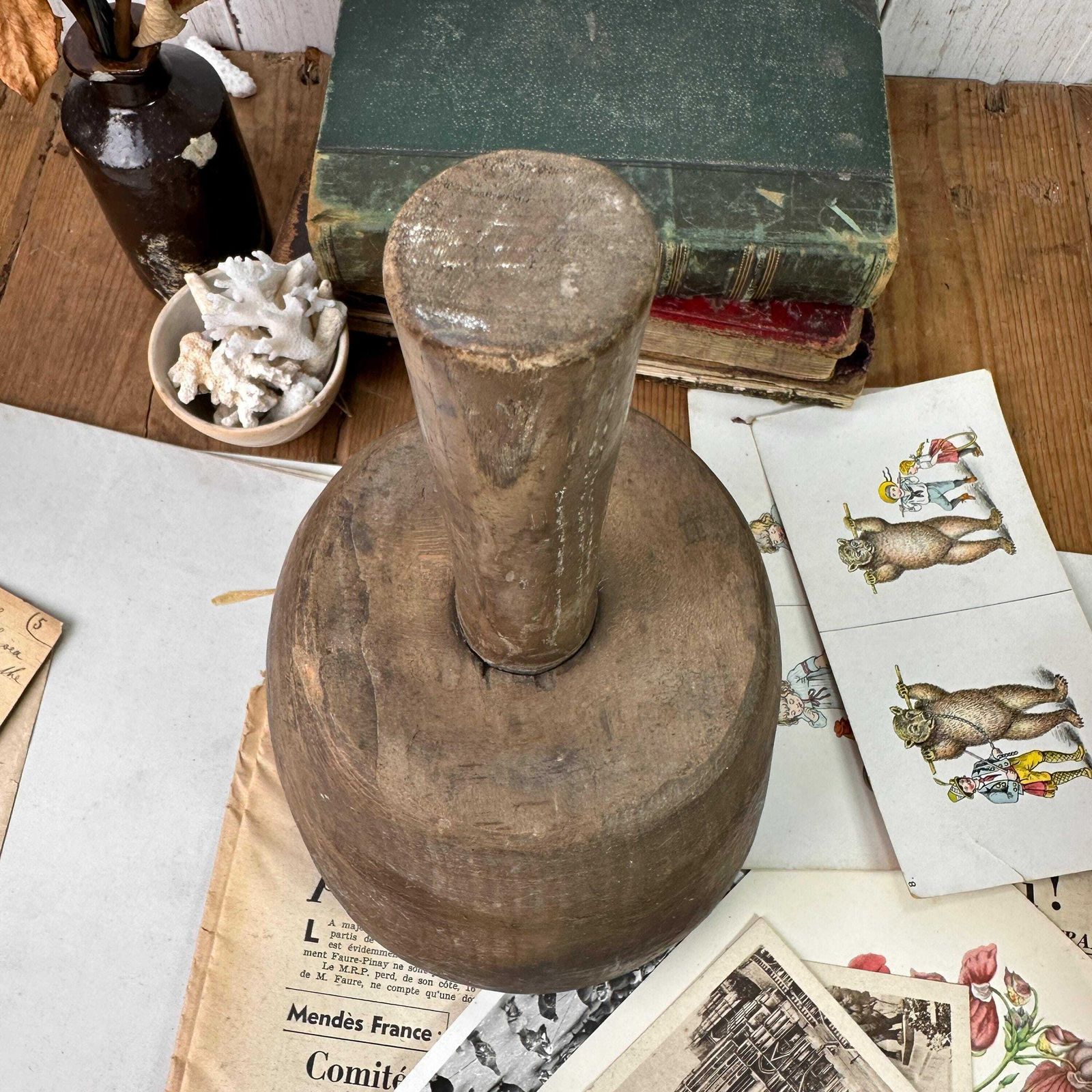 Antique Stonemason's Hardwood Mallet, Doorstop photo 90.0