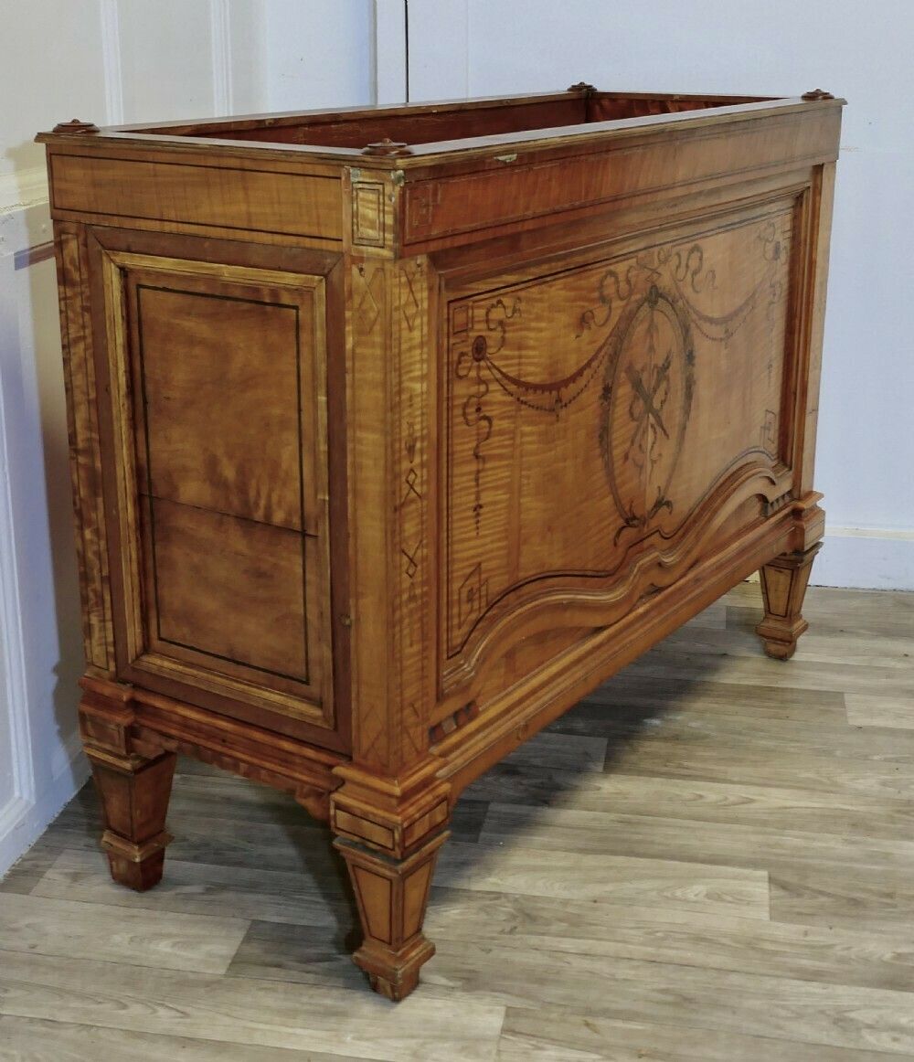 A Large French Satin Walnut Planter Jardinière photo buy