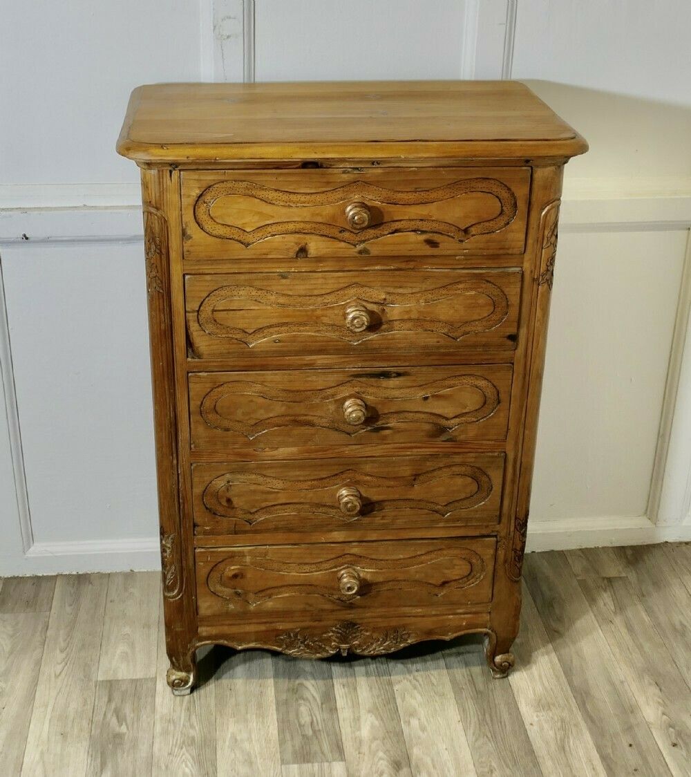 French Style Golden Pine Commode Chest Of Drawers photo Furniture
