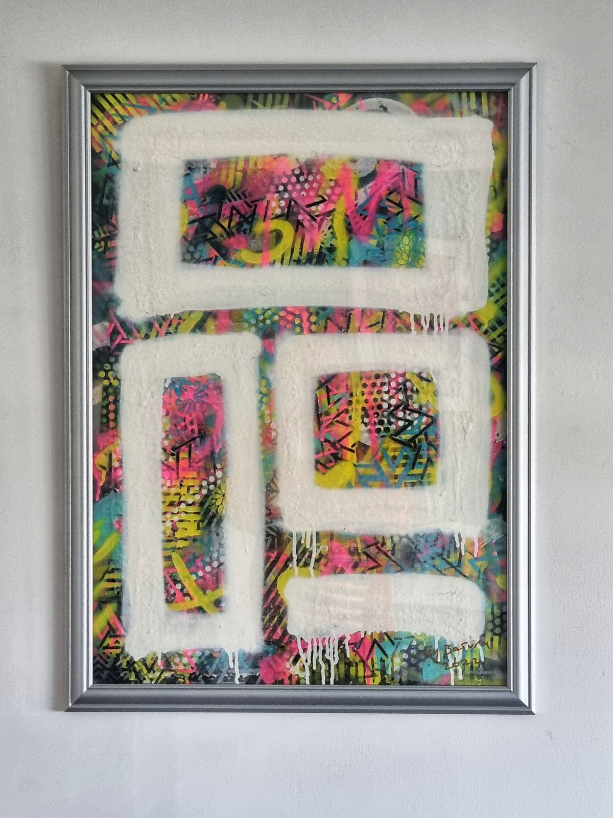 Large Original Abstract Painting By Mikey Basura