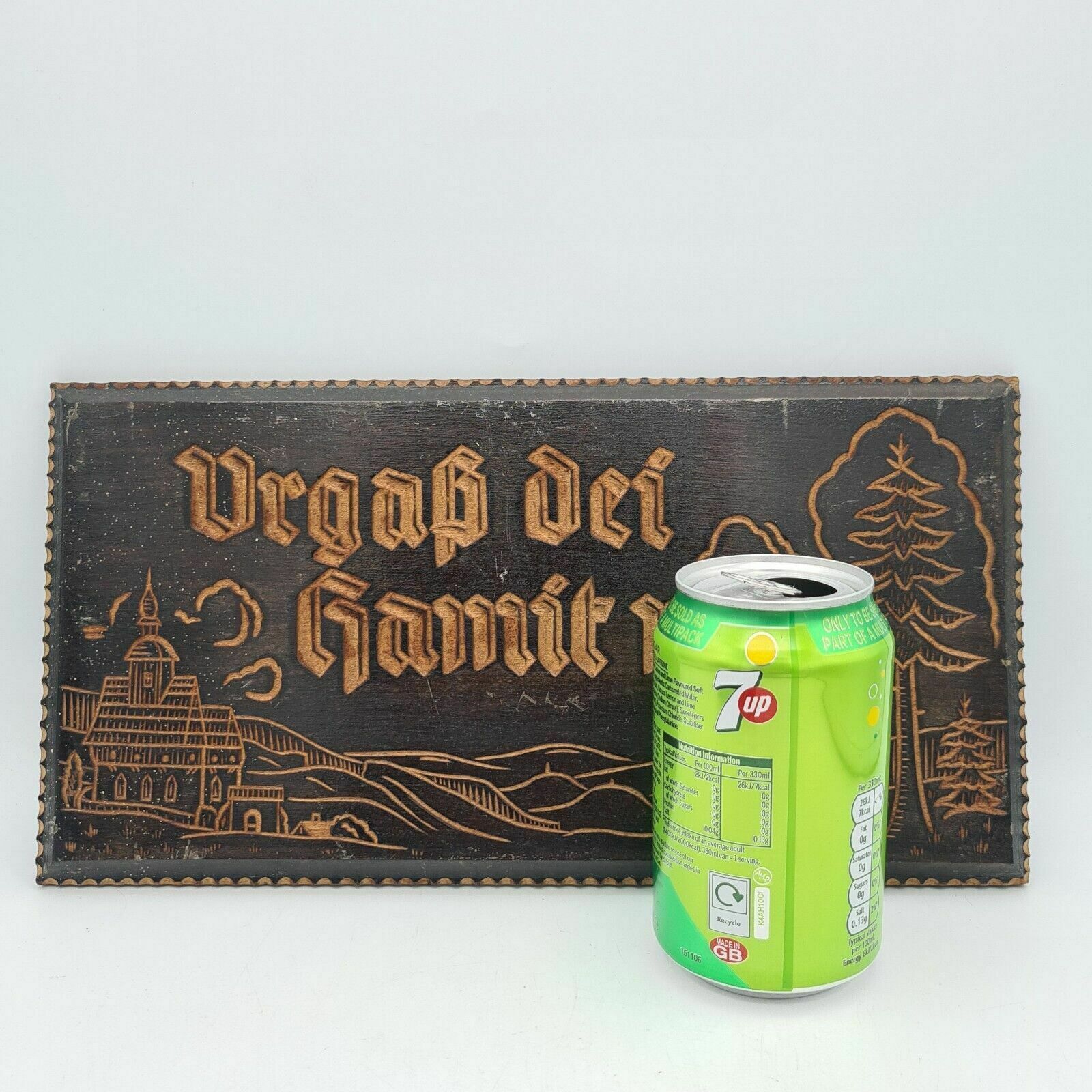 Bavarian Wood Wall Plaque Carving "Vergiß Dei Hamit Net" Alpine Folk Art 1935 photo for sale