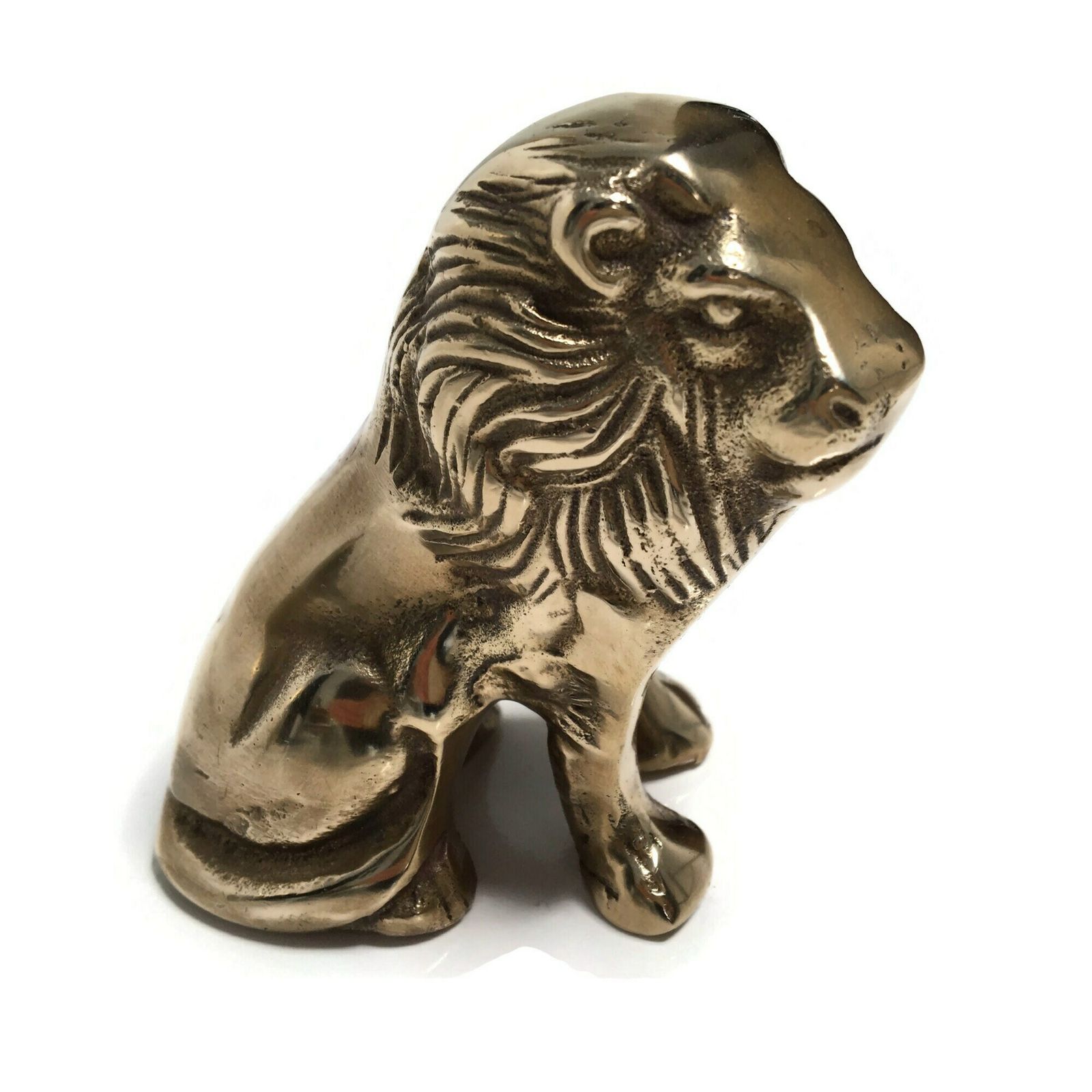 Brass Lion Sculpture | 1pcs | Paper Weight Figurine | Mid Century photo for sale