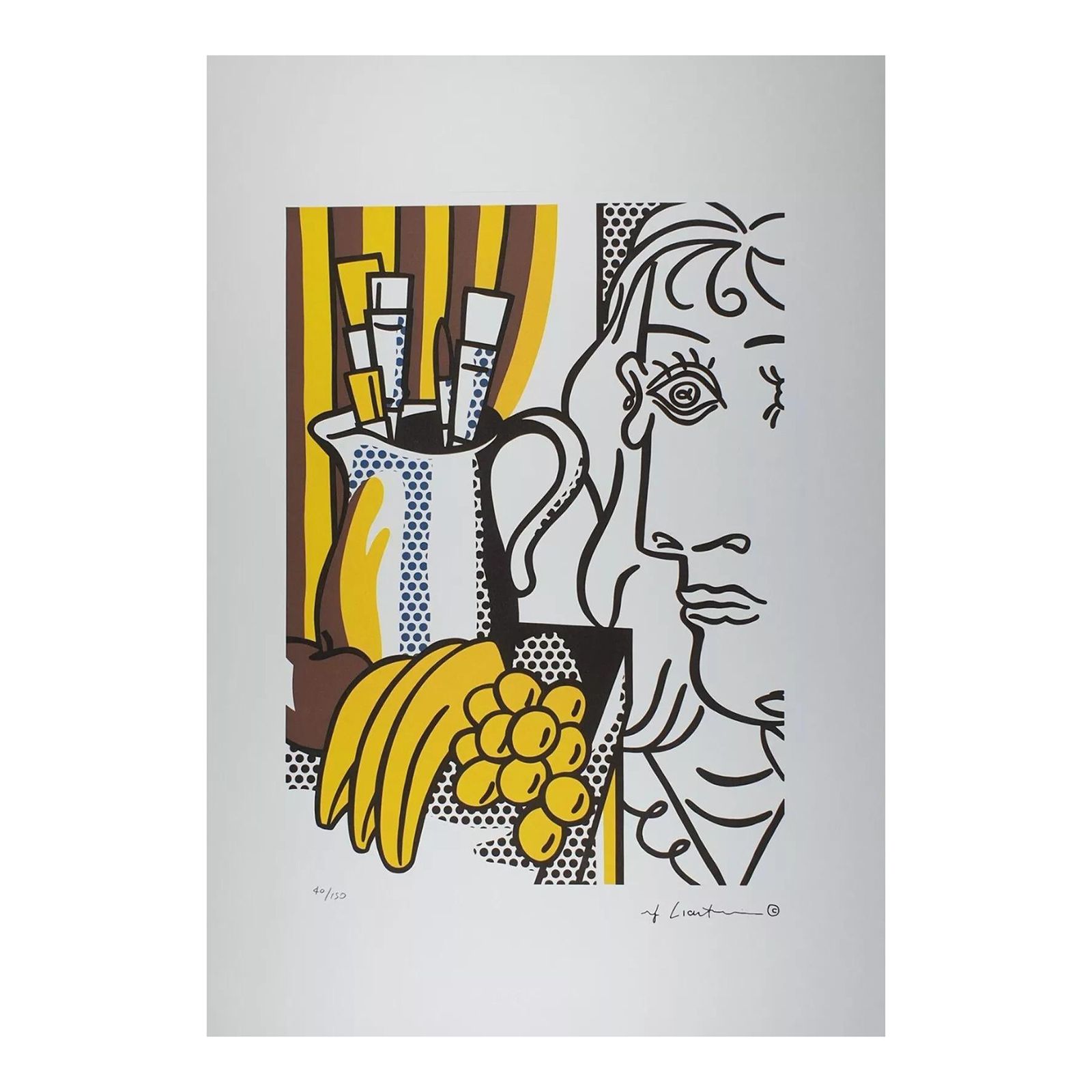 1980s Original Roy Lichtenstein "Still Life With Picasso" Limited Edition Lithograph