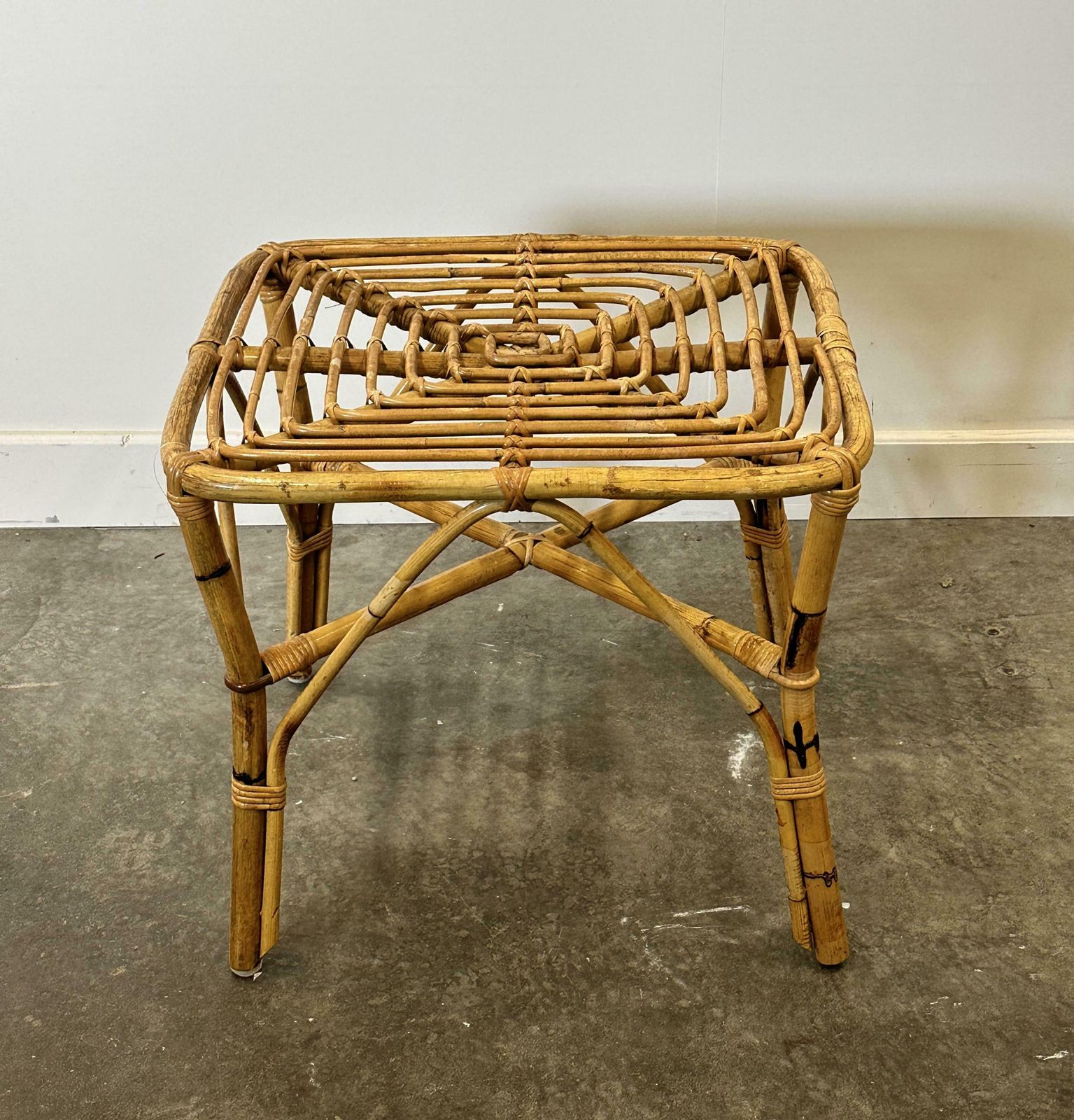 Vintage Italian Bamboo Square Coffee Table, 1960s. photo buy