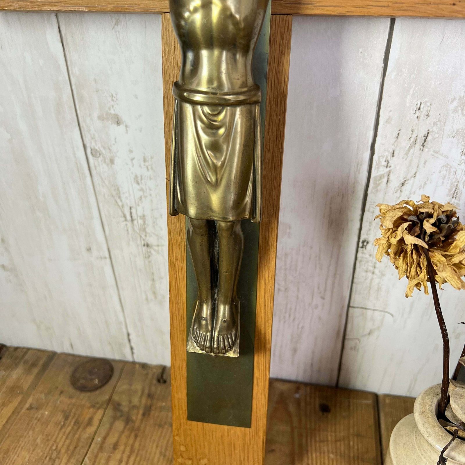 Large Vintage Wooden Wall Hanging Crucifix photo 65.0