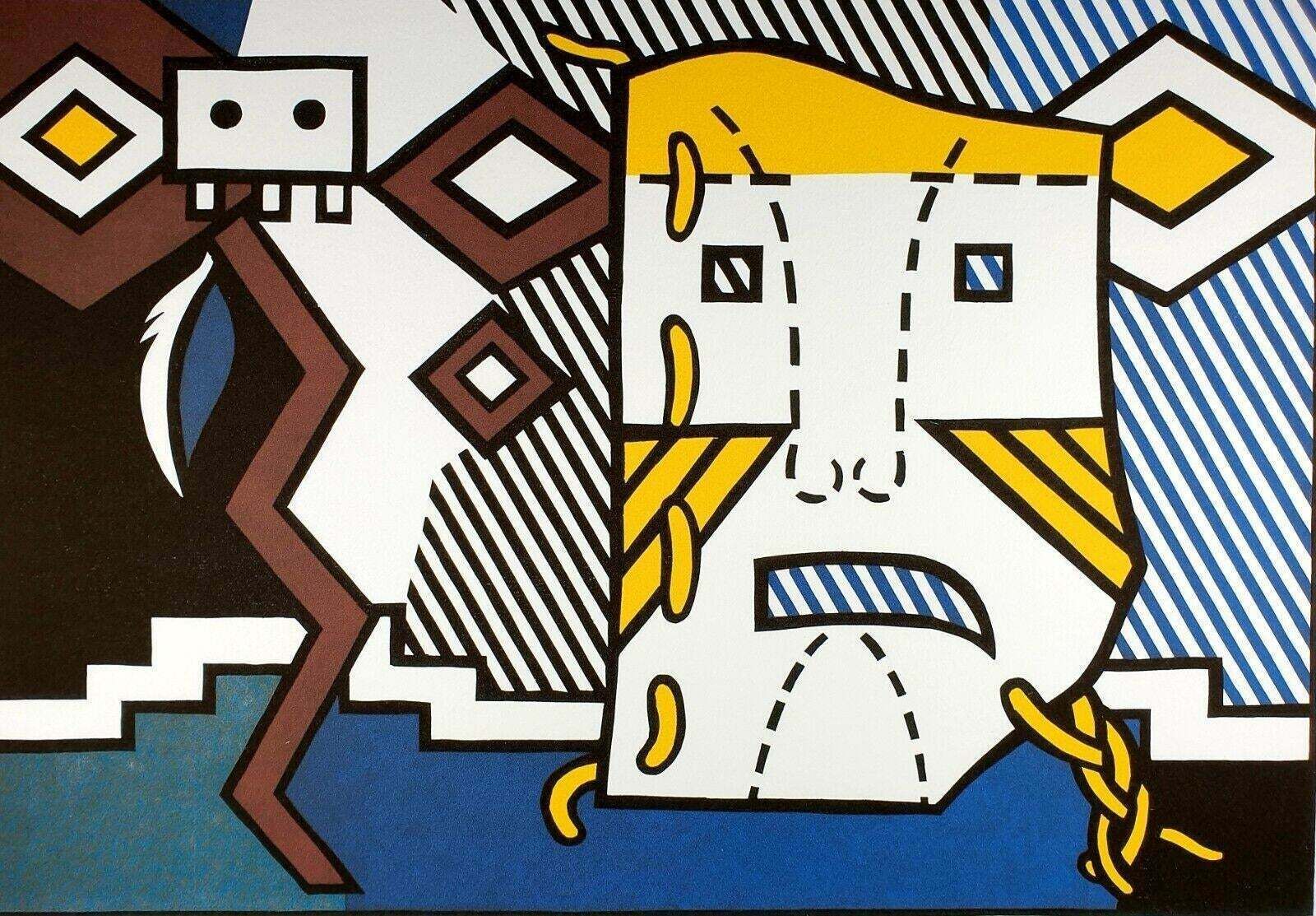 1980s Original Roy Lichtenstein "American Indian Theme V" Limited Edition Lithograph photo for sale
