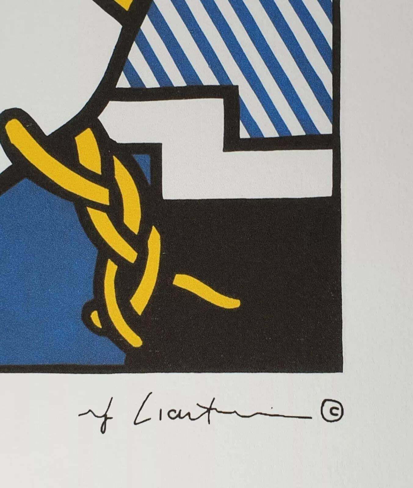 1980s Original Roy Lichtenstein "American Indian Theme V" Limited Edition Lithograph photo Art
