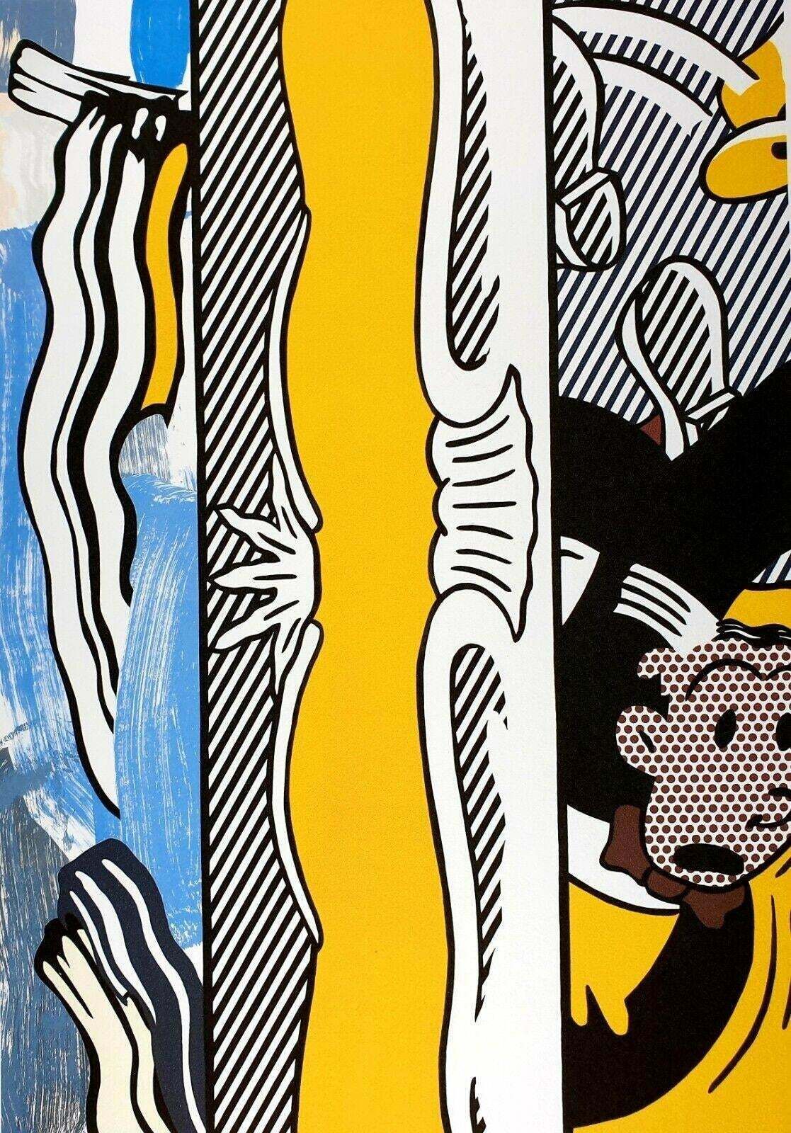 1980s Original Roy Lichtenstein "Two Paintings Dagwood," Limited Edition Lithograph photo furniture
