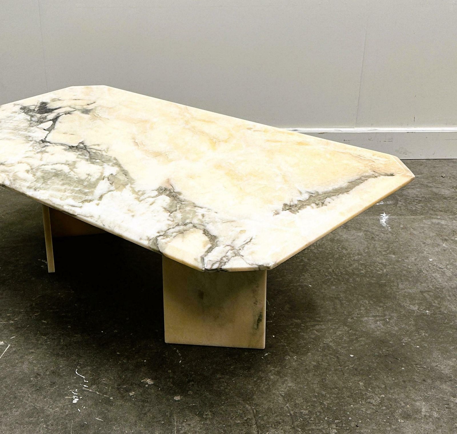 Vintage Pink And Gray Marble Coffee Table, Italy. 1980s photo for sale