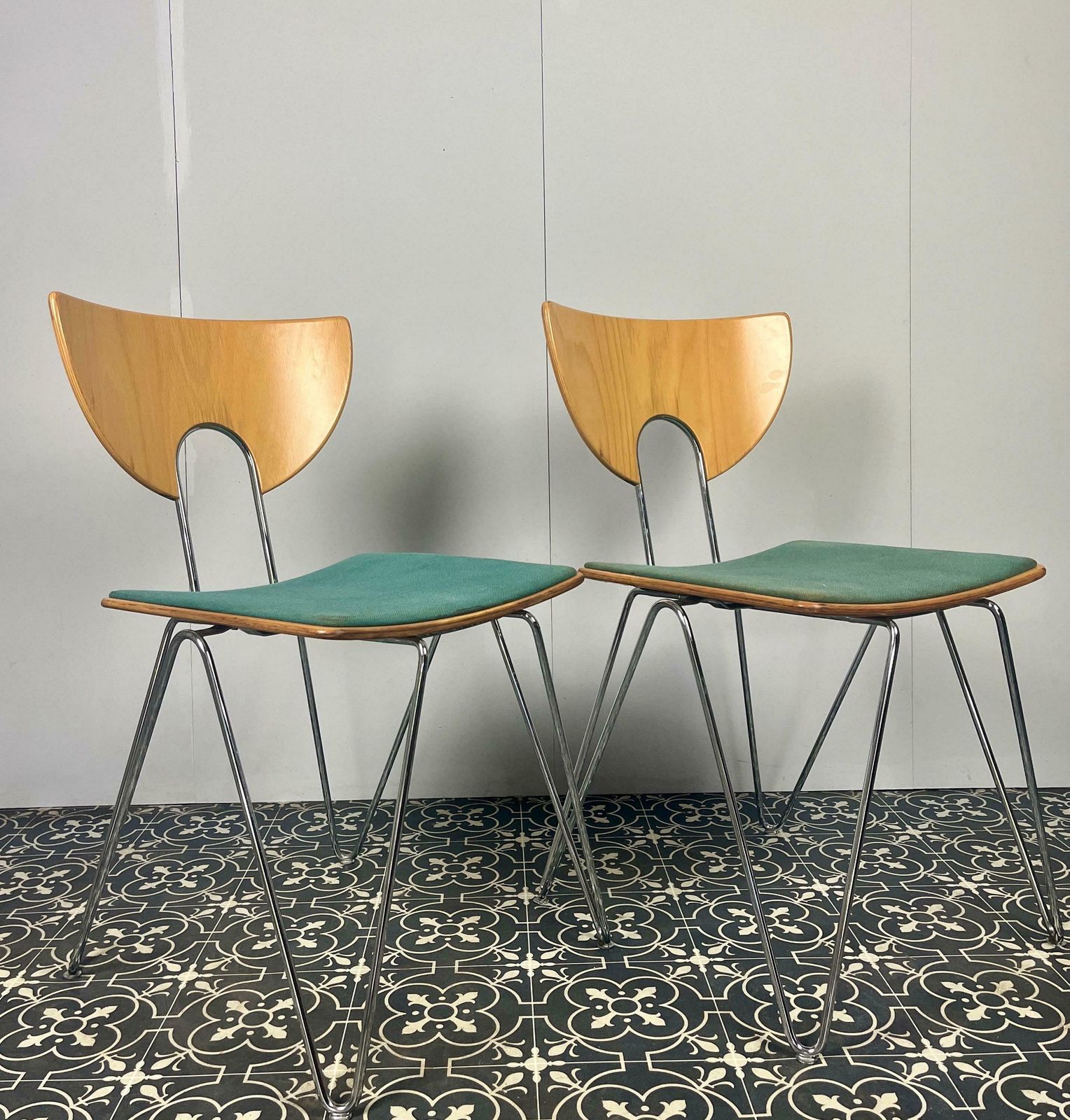 Stylish Vintage German Designer Mikado Dining Chairs By Walter Leeman For Kusch + Co, Mid Century Modern, Retro Furniture photo Furniture