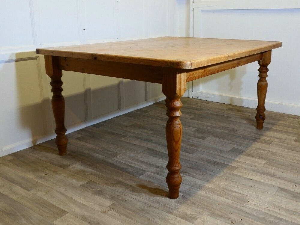 Large Pine Farmhouse Kitchen Table