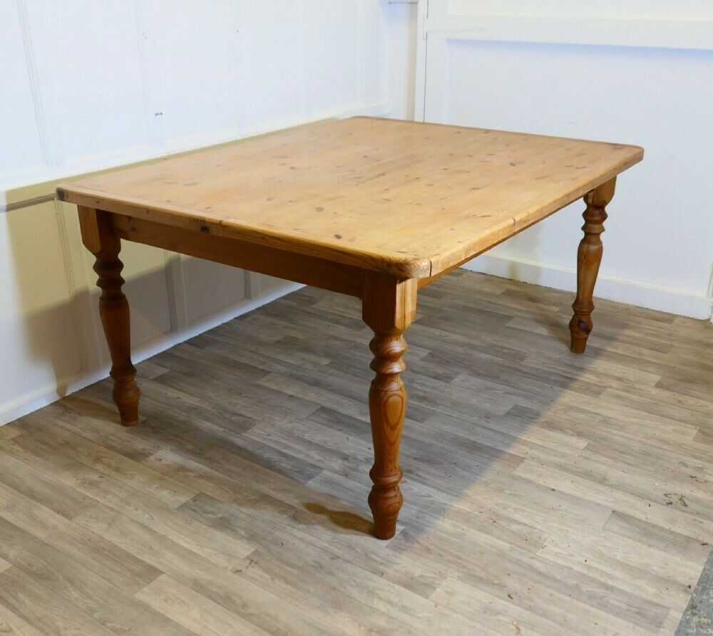 Large Pine Farmhouse Kitchen Table photo furniture