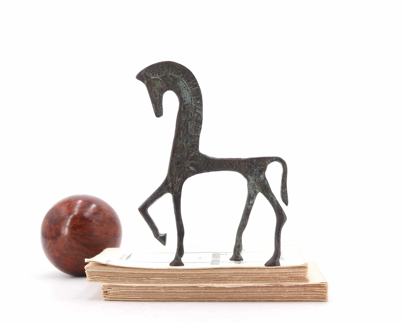 Bronze Etruscan Greek Horse, Frederic Weinberg Style, 1950s / Vintage, Animal, Statue, Boho Chic, Folk, Sculpture