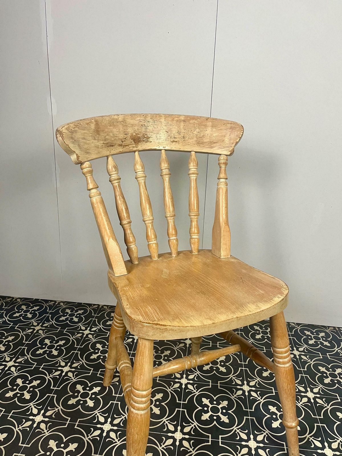 photo for sale Vintage Beech Shabby Chic Chair, Country Home, Interior Design, Kitchen Decor, Dining Room, Rustic Farmhouse