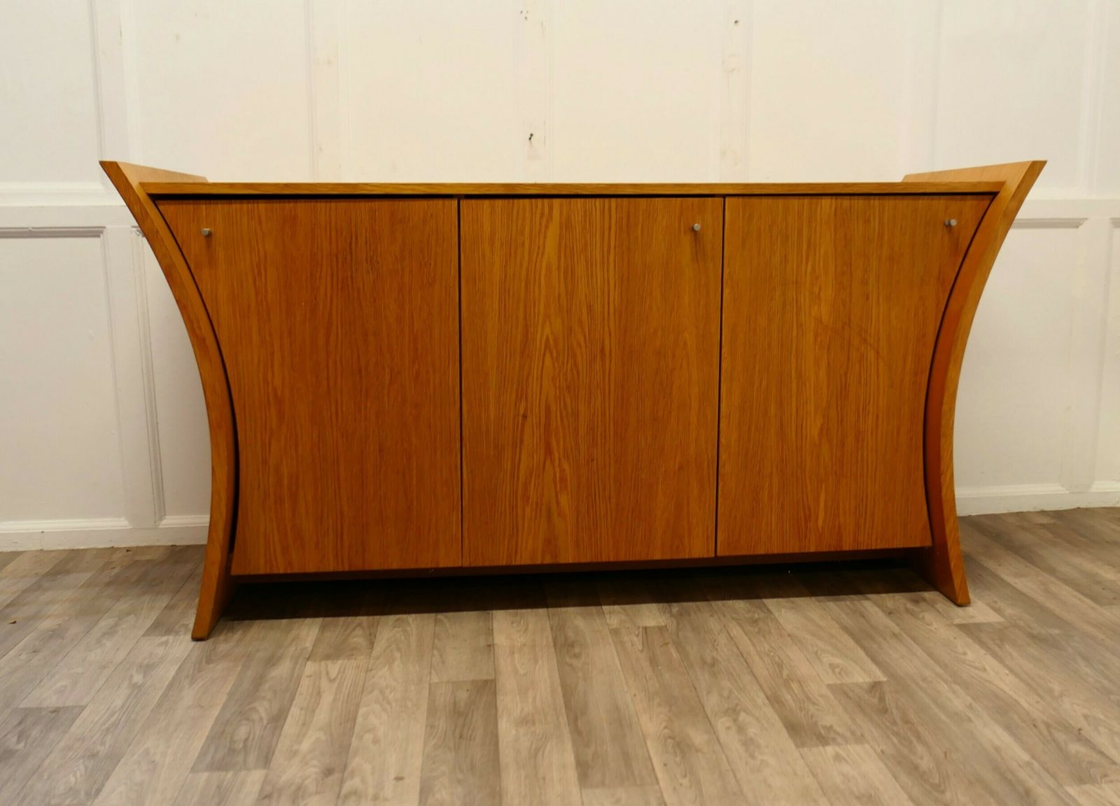 Elegant Designer 3 Door Sideboard In Golden Oak photo furniture