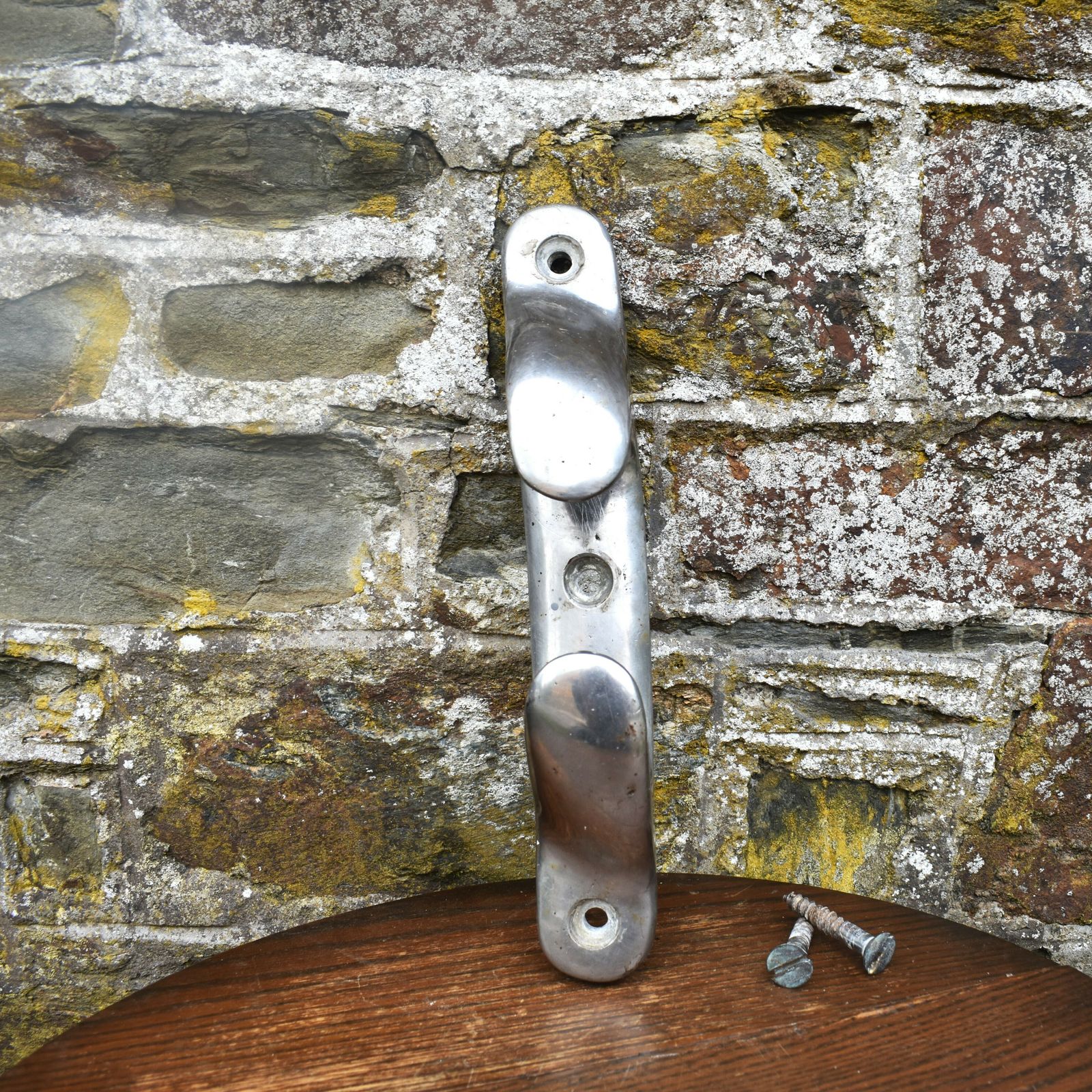 Antique 1920s Salvage Nautilus Genova Heavy Chrome Yacht Boat Cleat With Screws photo vinterior