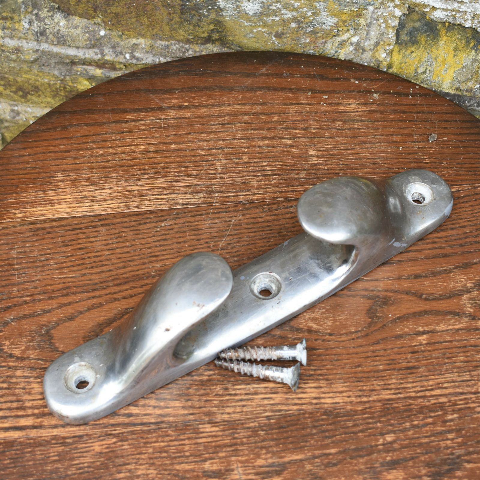 Antique 1920s Salvage Nautilus Genova Heavy Chrome Yacht Boat Cleat With Screws photo buy