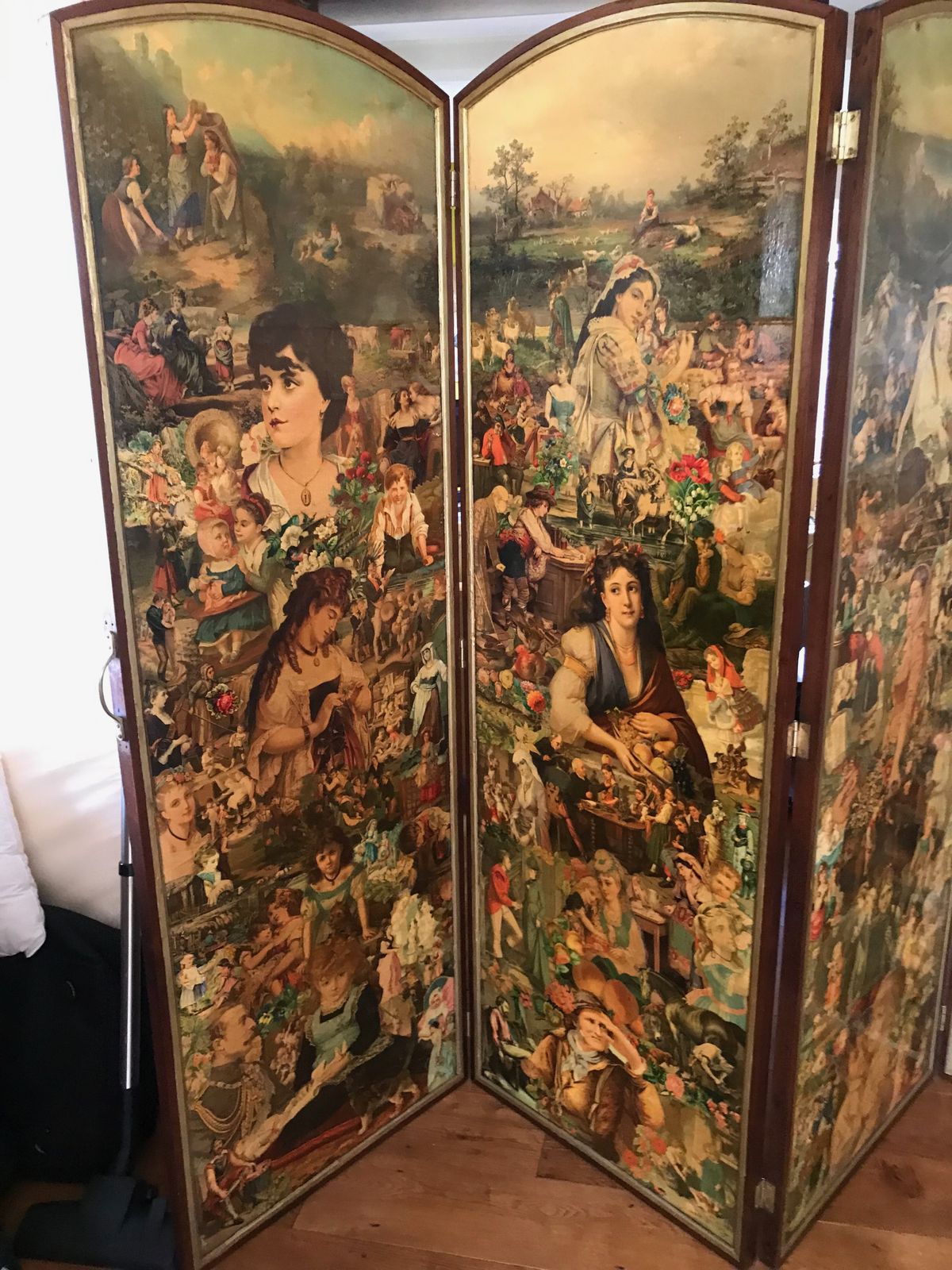 Victorian 4 Panel Scrap Screen