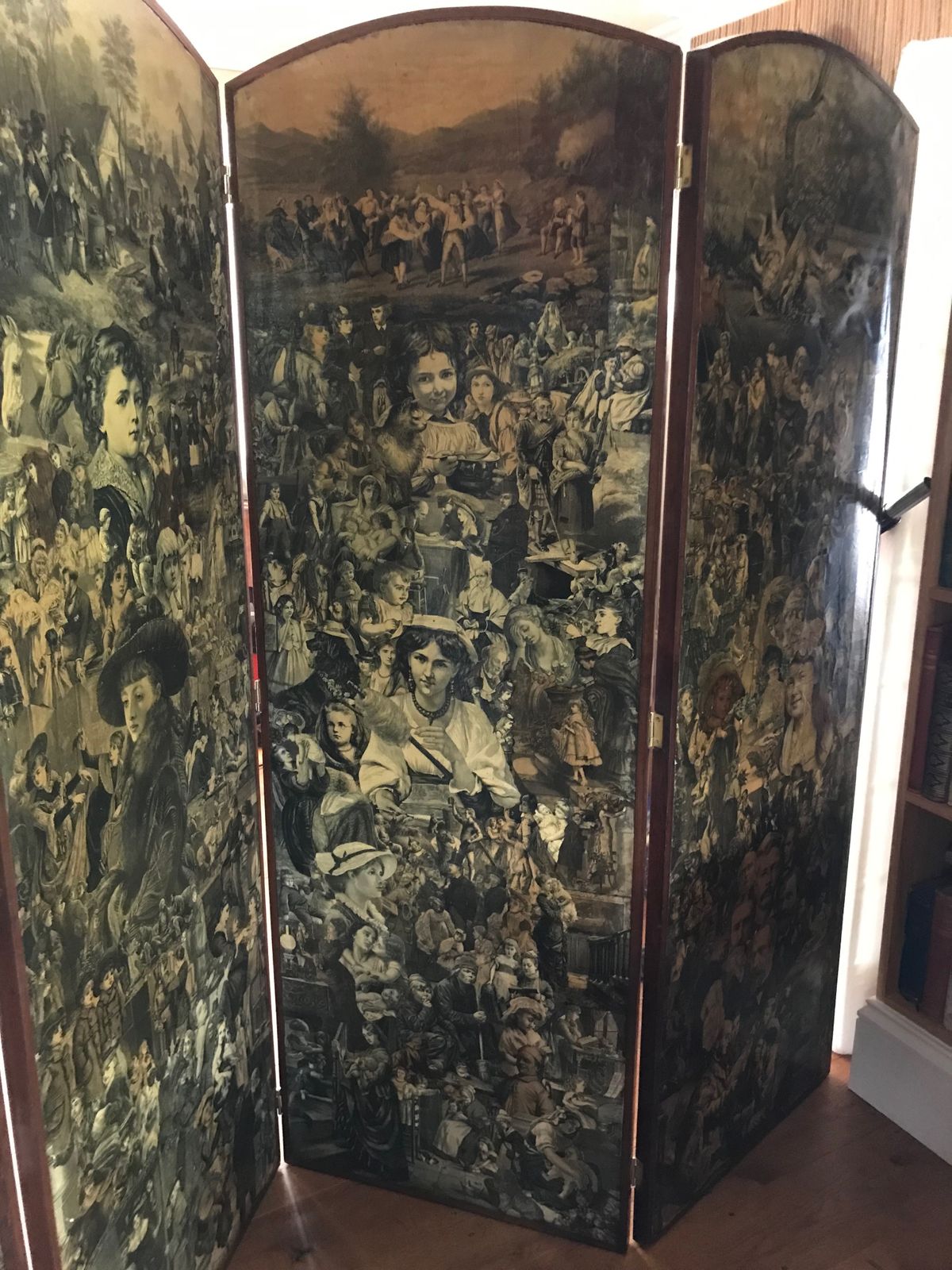 Victorian 4 Panel Scrap Screen photo 950.0