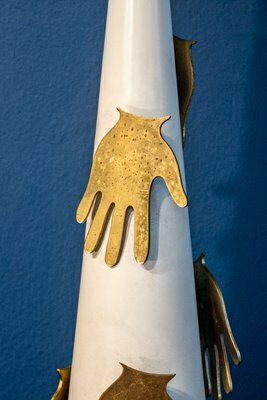 Alessandro Mendini, Mani, Sculptuur Van Hout En Messing, Jaren 1980 photo furniture