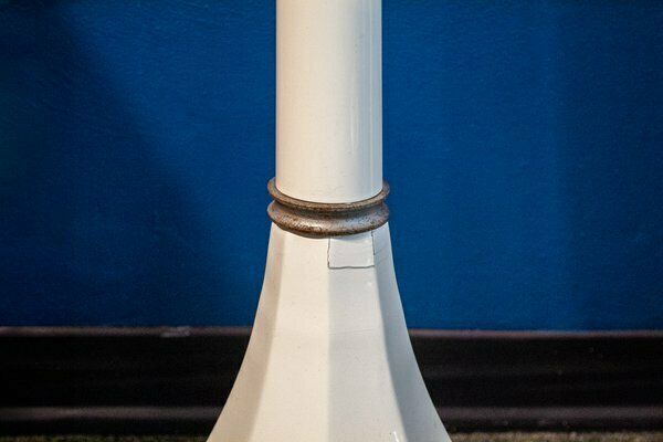 Enamelled Metal Floor Lamp From Pouenat, 1970s photo Lighting