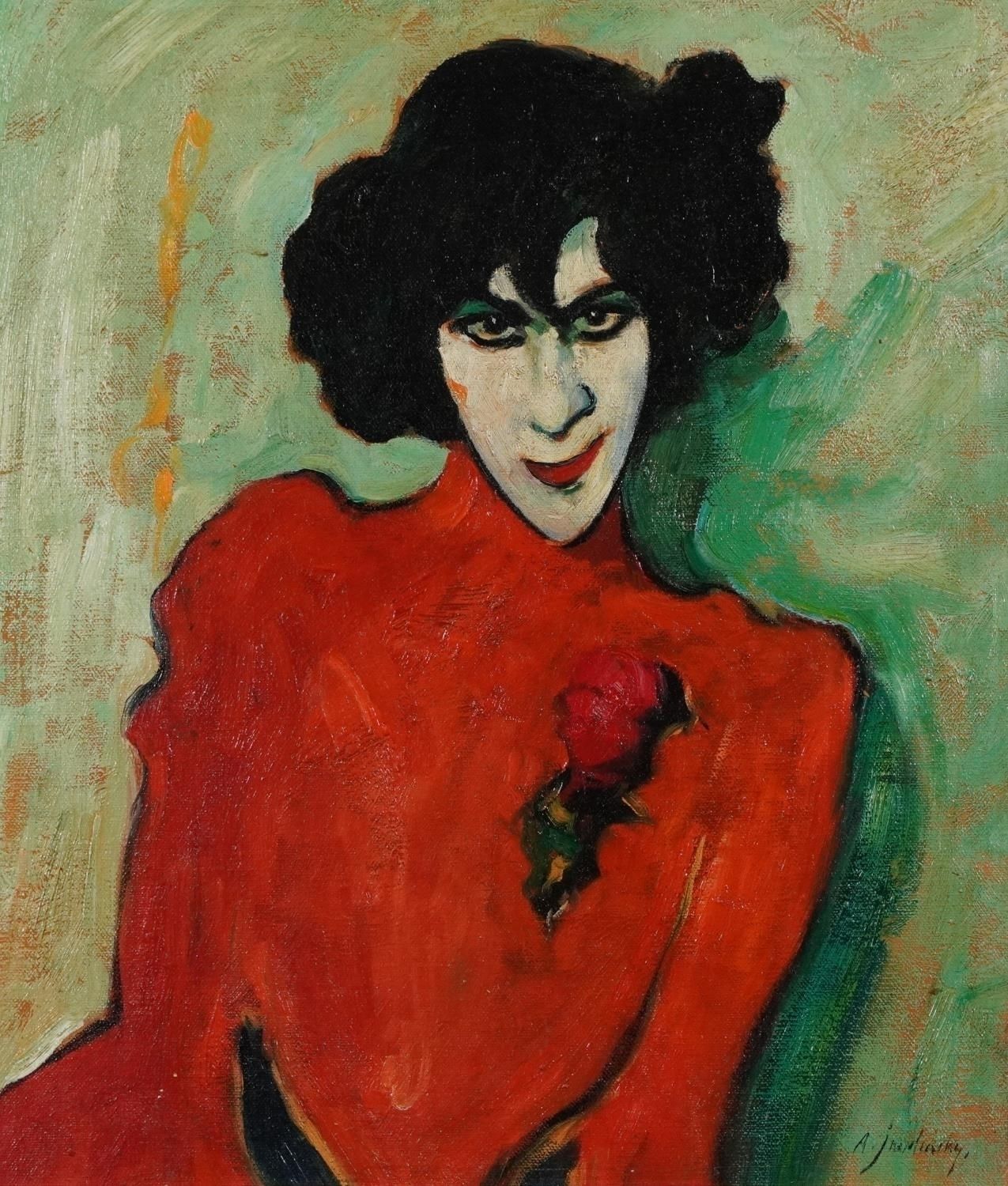 Alexij Von Jawlensky Canvas Wall Art Red Woman Portrait Print photo furniture