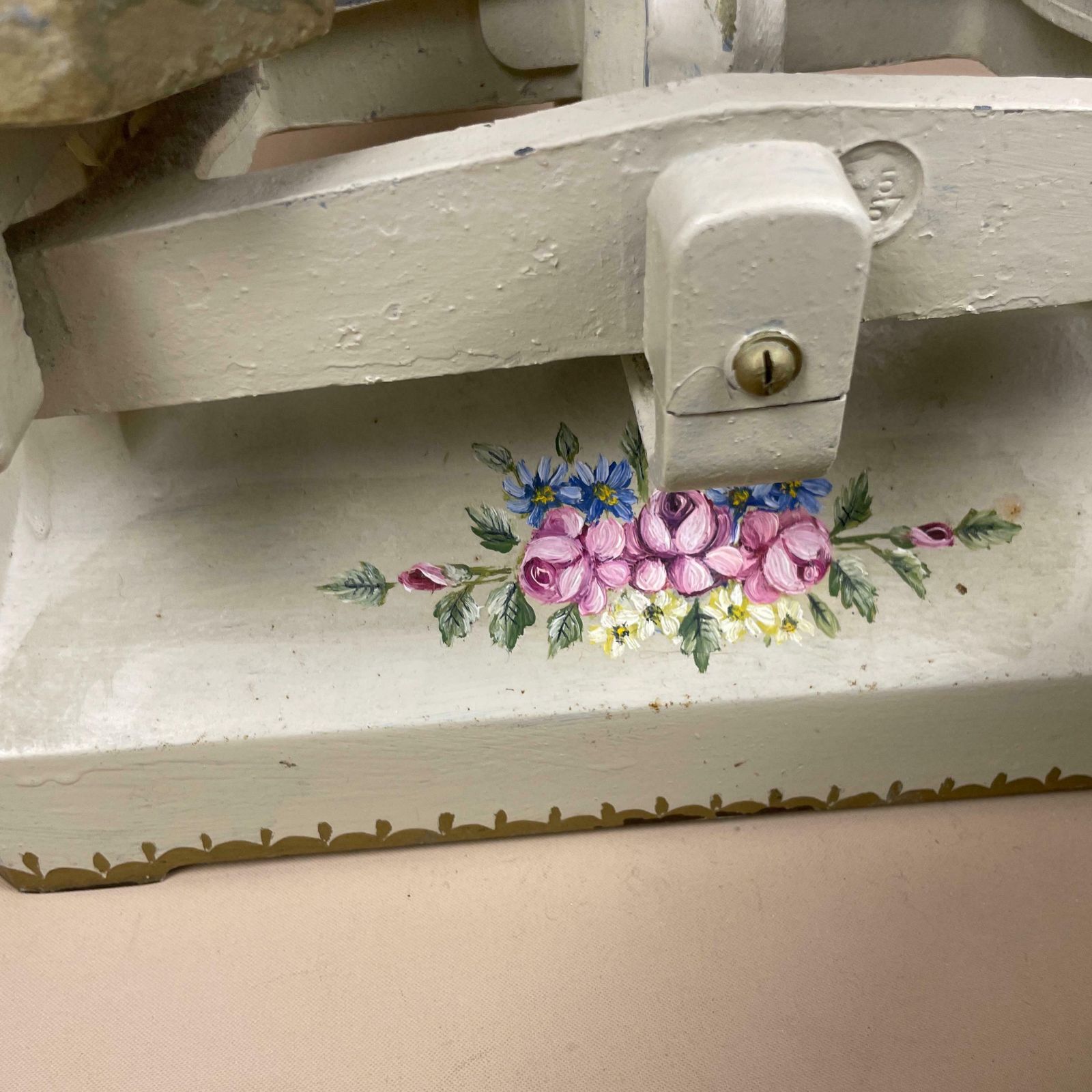 Antique Hand Painted Scales Weighing Floral Pattern Vintage Kitchen Weights Cream Fruit Scale Display Shop Fruit Small Appliance photo 195.0