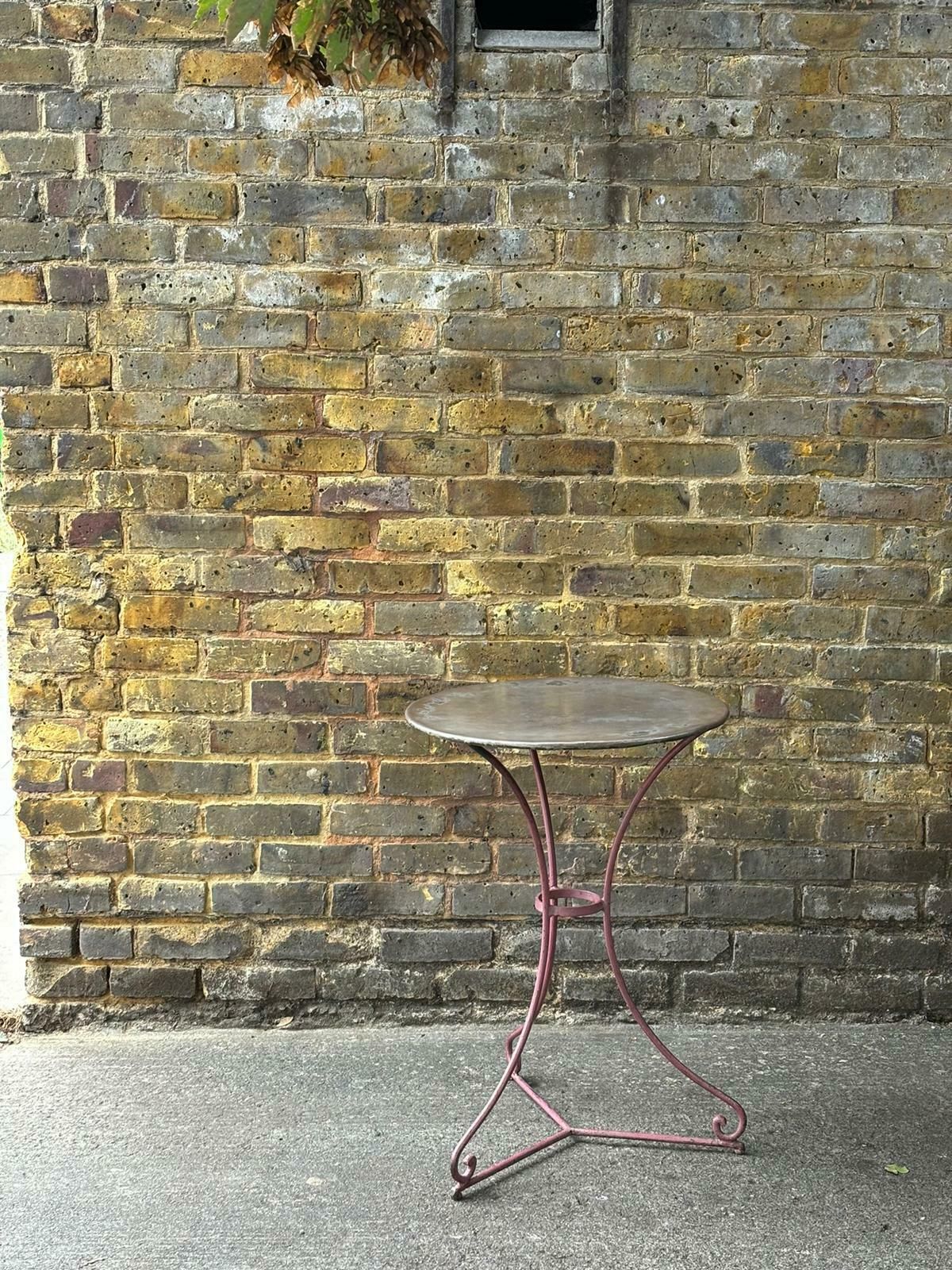 Vintage Zinc Top Bistro Table photo for sale