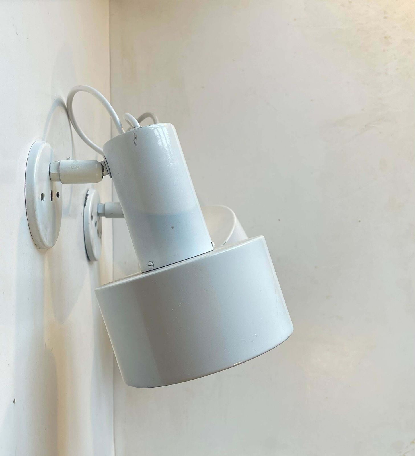 Vintage White Louis Poulsen Industrial Wall Lamps, 1970s photo vinterior