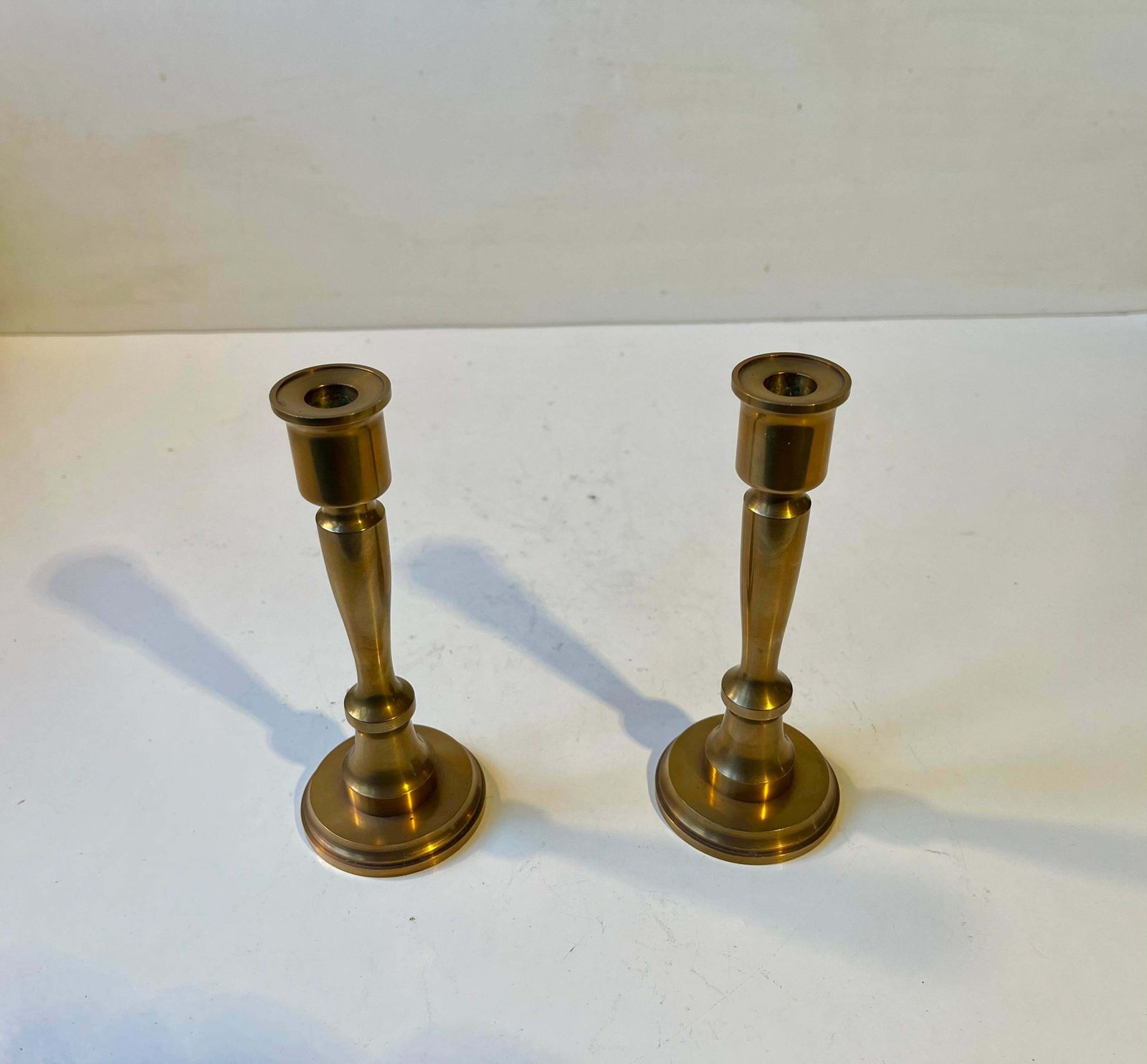 Scandinavian Midcentury Candlesticks In Bronze By Th. P, 1970s photo furniture