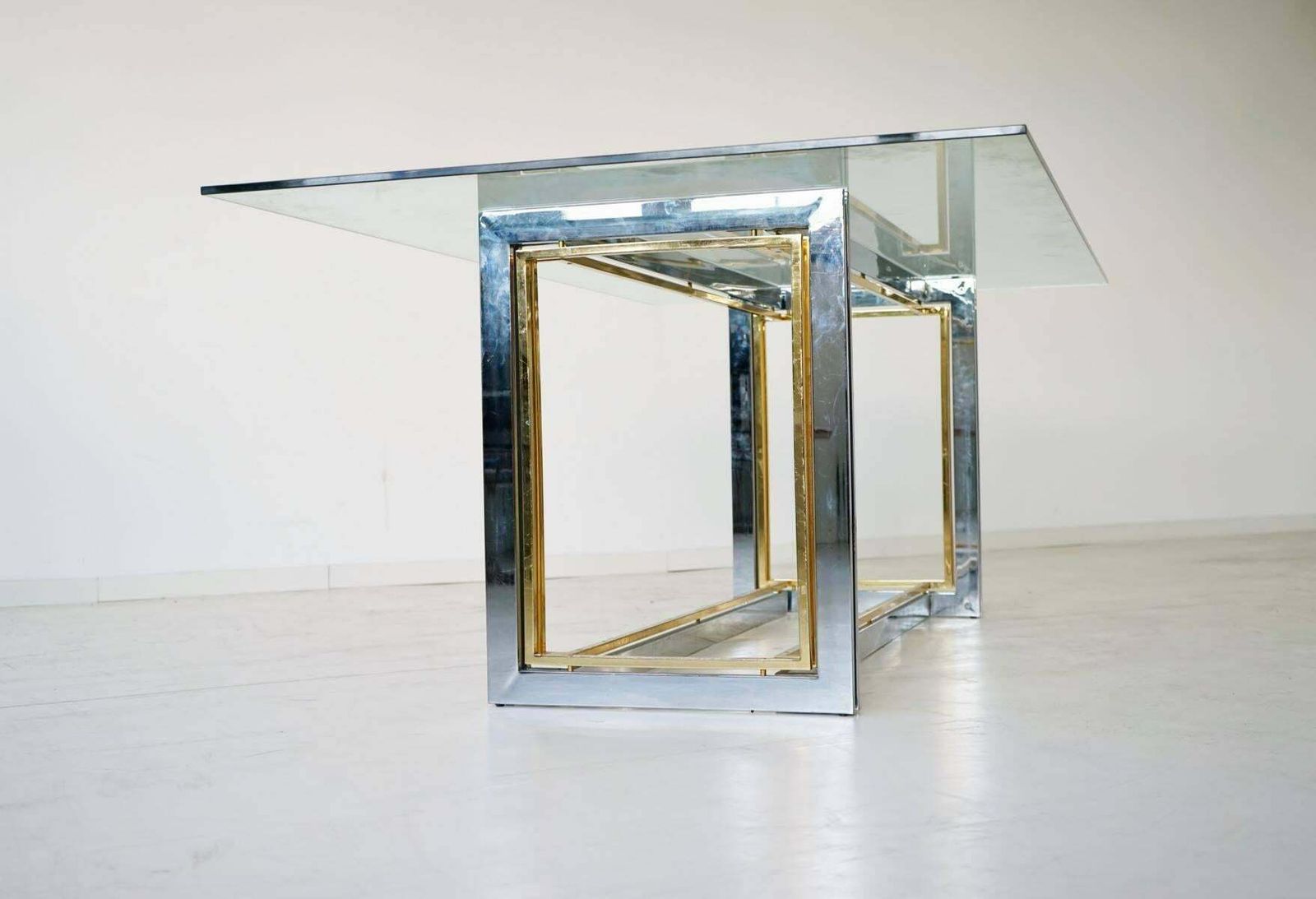photo furniture Italian Two Tone Italian Hollywood Regency Metal Table Or Desk In Romeo Rega Style