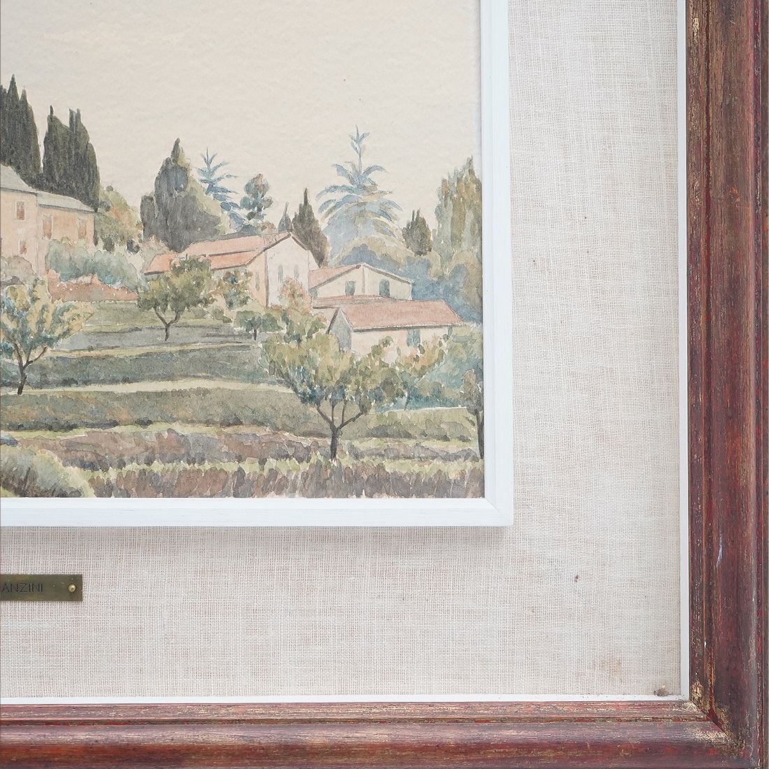 photo for sale Watercolor Painting “Liguria” By Giacomo Maganzini, 1970s